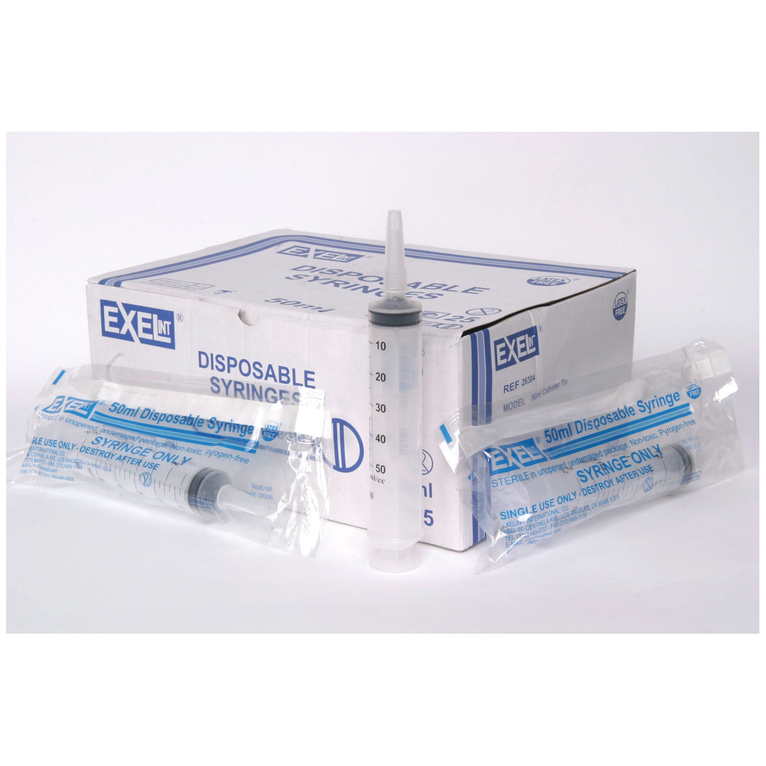 EXEL S Catheter Tip Syringe, 50-60cc, With Cap, Centric, 25/bx, 6 bx/cs (32 cs/plt)