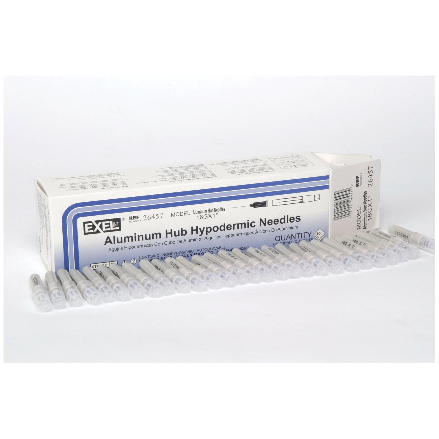 EXEL ALUMINUM HUB NEEDLES "Aluminum Hub Hypodermic Needle, 16G x 1\", 100/bx, 10 bx/cs, FOR VETERINARY USE ONLY"