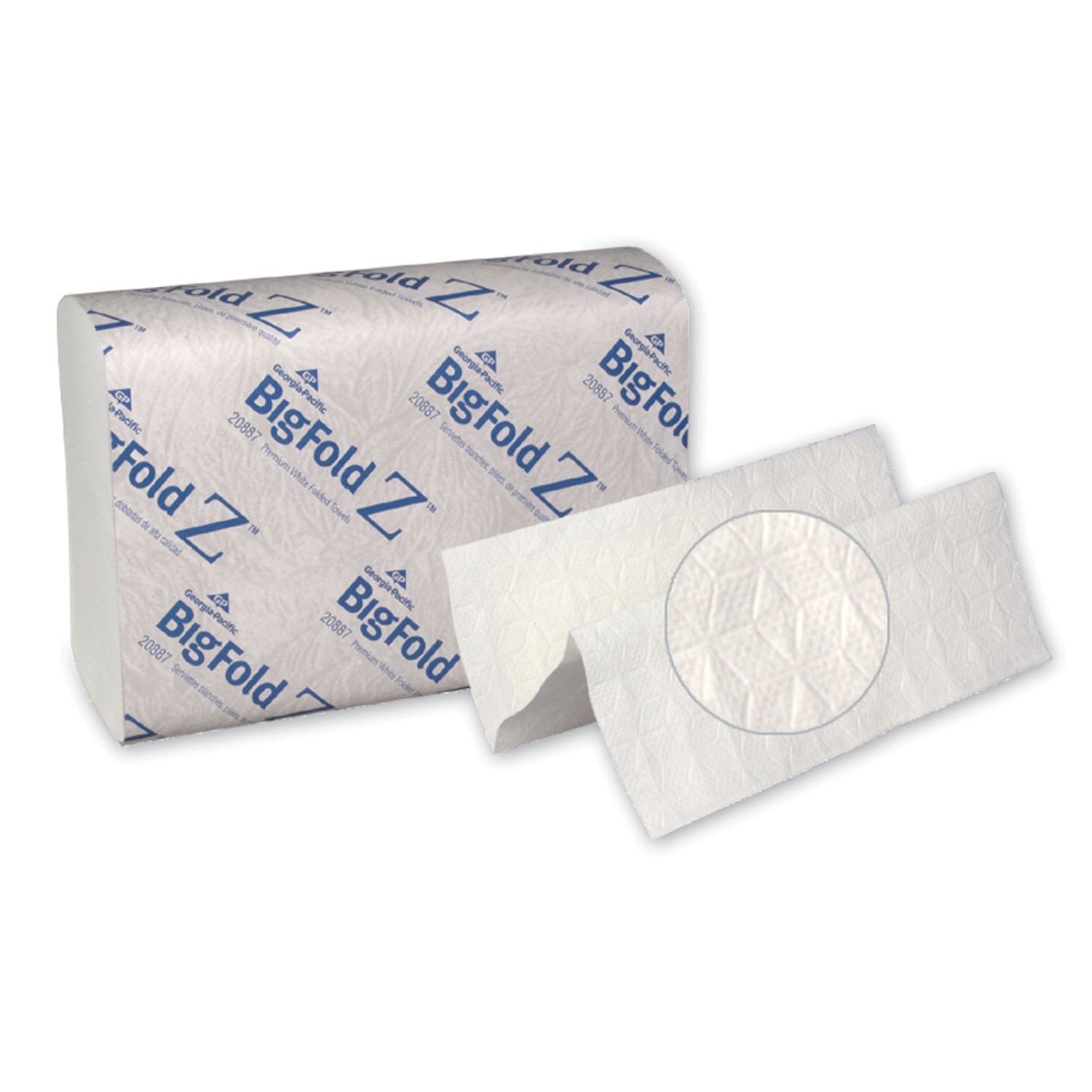 GEORGIA-PACIFIC BIGFOLD Z® PREMIUM C-FOLD REPLACEMENT PAPER TOWELS "Premium C-Fold Replacement Paper Towels, White, 101/4\" x 11\" Sheets, 220 ct/pk, 10 pk/cs (48 cs/plt)"