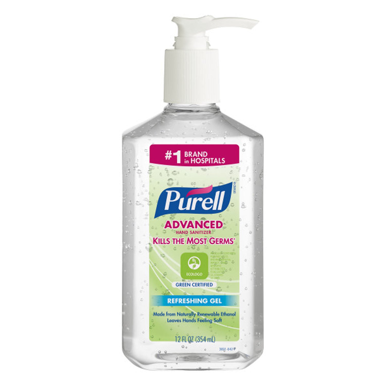 GOJO PURELL® GREEN CERTIFIED Hand Sanitizer, 12 fl oz Pump Bottle, 12/cs (091215) (HAZMAT Fees Apply, cannot ship via Air or to AK, GU, HI, MP, PR, VI)