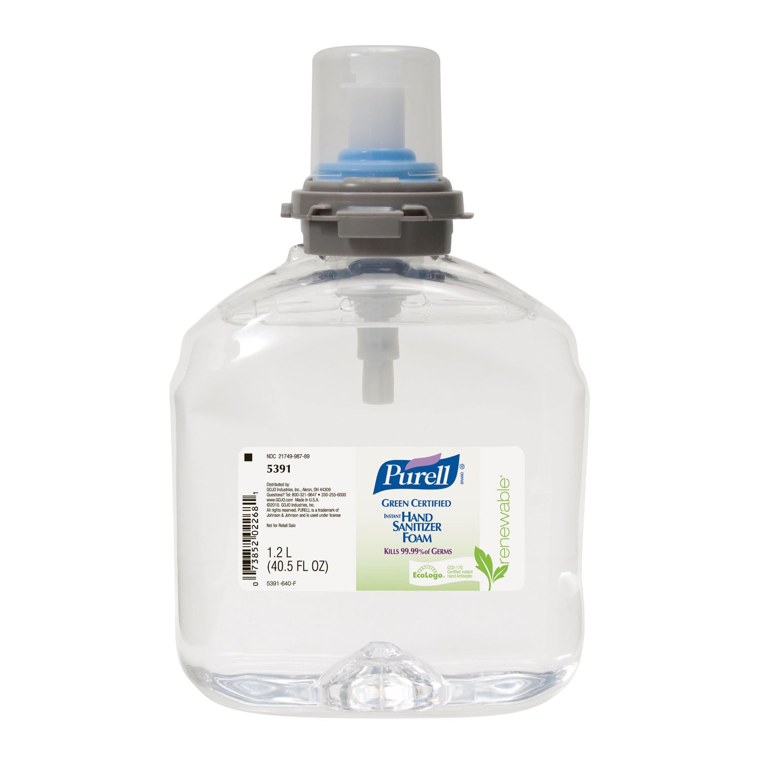 GOJO PURELL® GREEN CERTIFIED HAND SANITIZER TFX™ Foam Hand Sanitizer, 1200mL, 2/cs (HAZMAT Fees Apply, cannot ship via Air or to AK, GU, HI, MP, PR, VI)