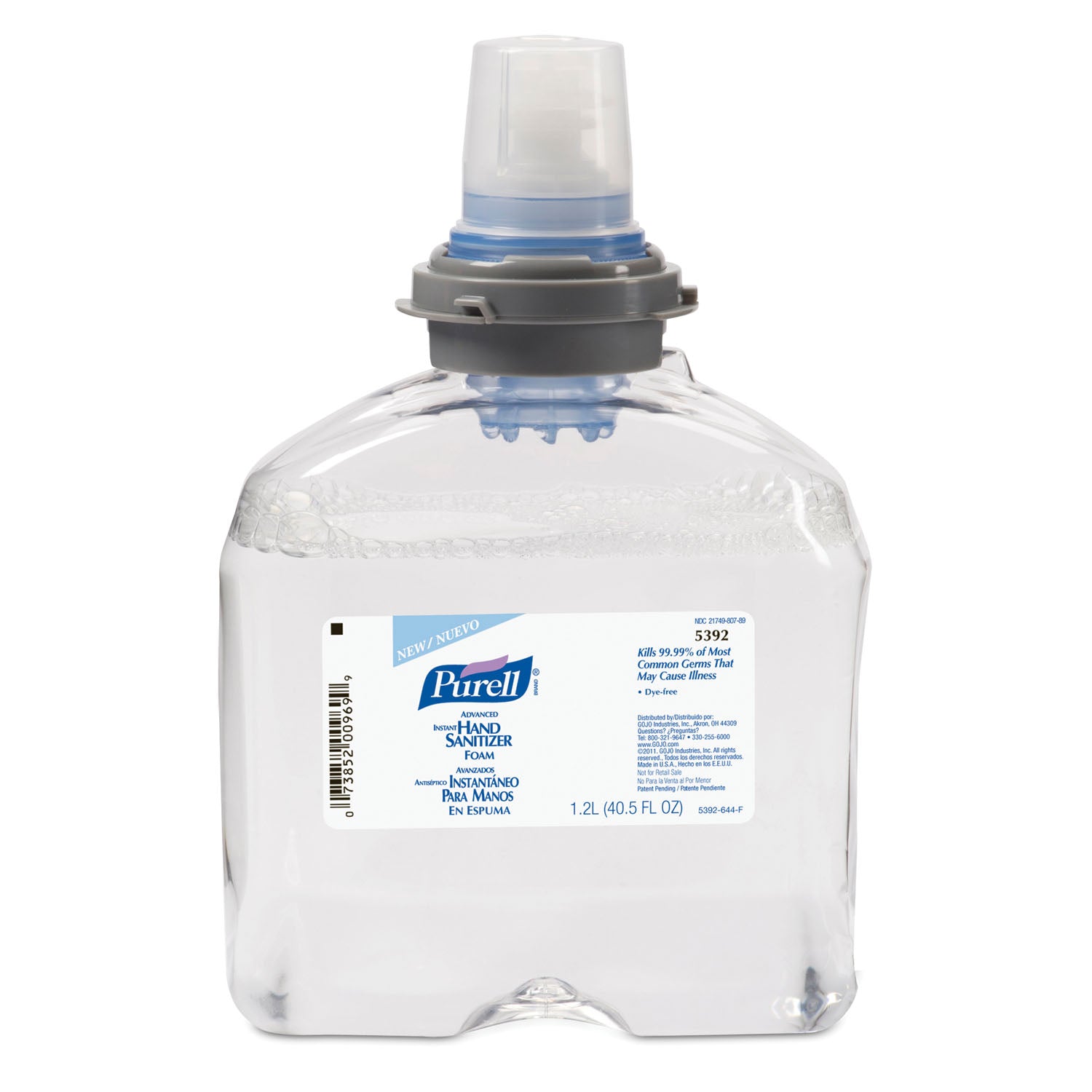 GOJO PURELL® ADVANCED INSTANT HAND SANITIZER TFX™ Instant Foam Hand Sanitizer, 1200mL, 2/cs (240 cs/plt) (HAZMAT Fees Apply, cannot ship via Air or to AK, GU, HI, MP, PR, VI)