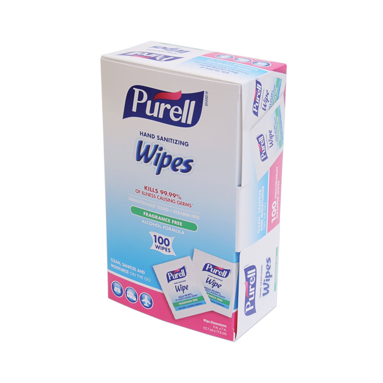 GOJO PURELL® SANITIZING HAND Wipes, Individually Wrapped, 100 Ct Box, 10 bx/cs (HAZMAT Fees Apply, cannot ship via Air to AK, GU, HI, MP, PR, VI)