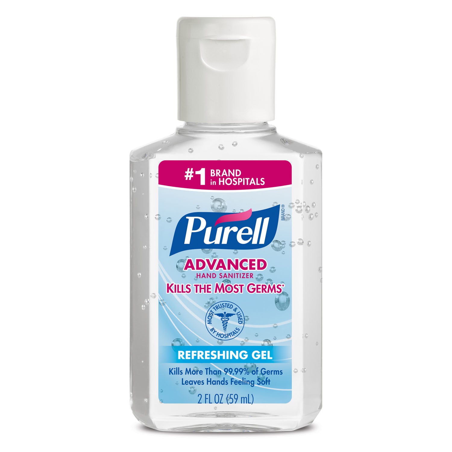 GOJO PURELL® ADVANCED Instant Hand Sanitizer, 2 fl oz PERSONAL™ Bottle with Flip-Cap (Use with 9608 Personal Gear), 24/cs (HAZMAT Fees Apply, cannot ship via Air or to AK, GU, HI, MP, PR, VI)