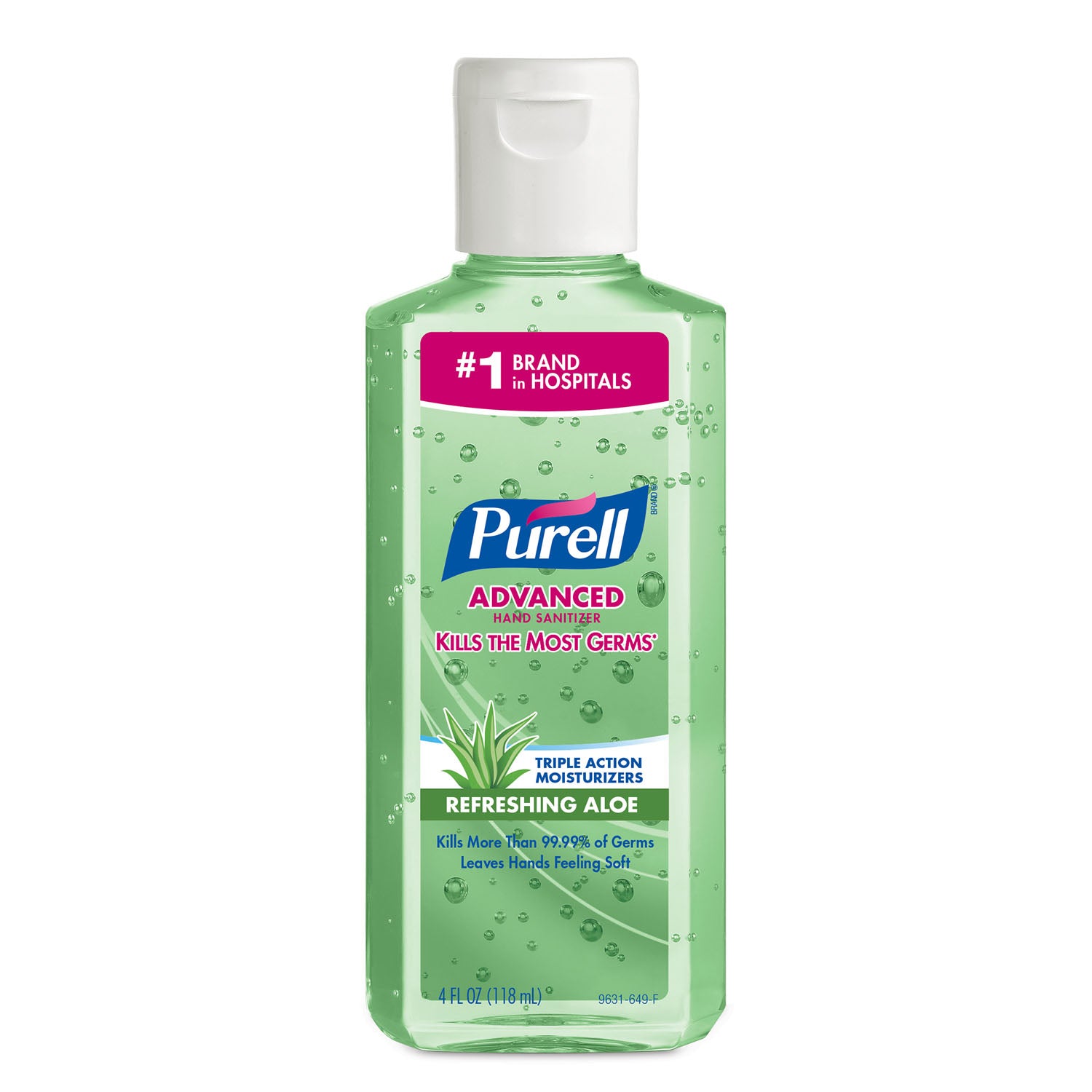 GOJO PURELL® ADVANCED INSTANT HAND SANITIZER Instant Hand Sanitizer with Aloe, 4 fl oz Bottle with Flip-Cap, 24/cs (224 cs/plt) (HAZMAT Fees Apply, cannot ship via Air or to AK, GU, HI, MP, PR, VI)