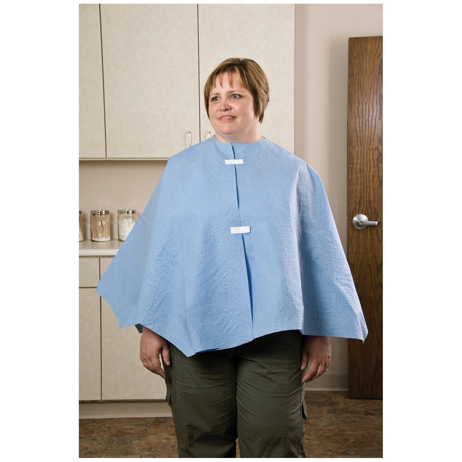 GRAHAM MEDICAL EXAMINATION PONCHOS "Exam Poncho, Extra Coverage, Blue, 56\" x 28\", 25/cs"