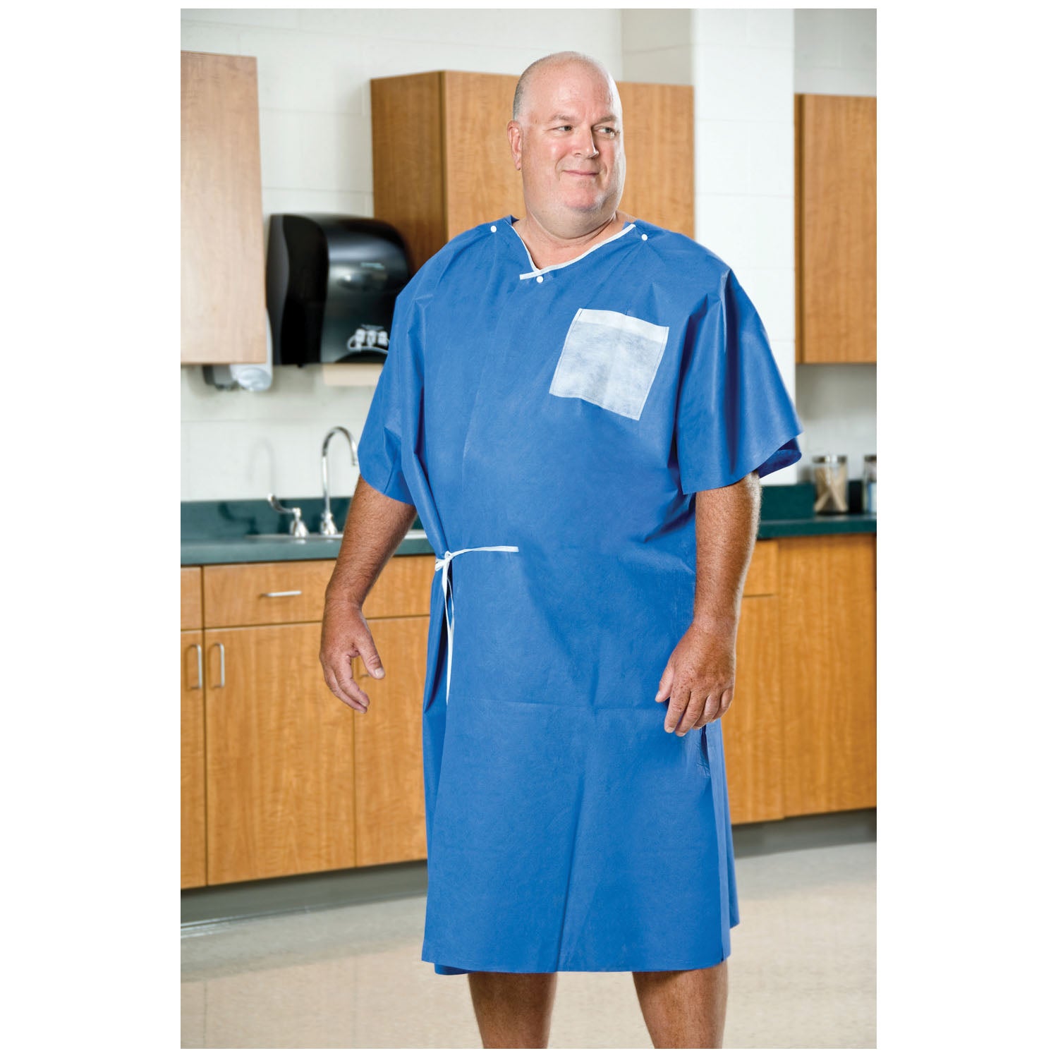 GRAHAM MEDICAL AMPLEWEAR® "AmpleWear® Gown, 40\" x 50\", Blue, up to Size 9x, 25/cs"