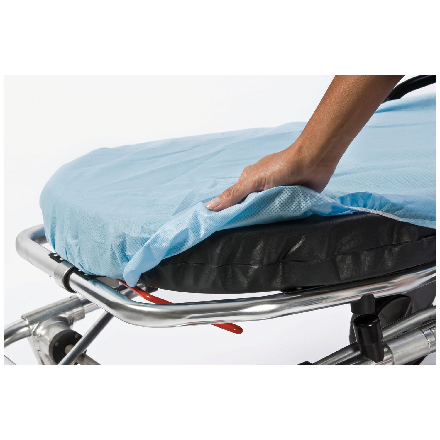 GRAHAM MEDICAL EMS BARRIER FITTED SHEET "SnugFit® Fitted Sheet, Large Barrier, 40\" x 89\", Non-Woven, Poly, Blue, 5/bg, 5 bg/cs (42 cs/plt)"