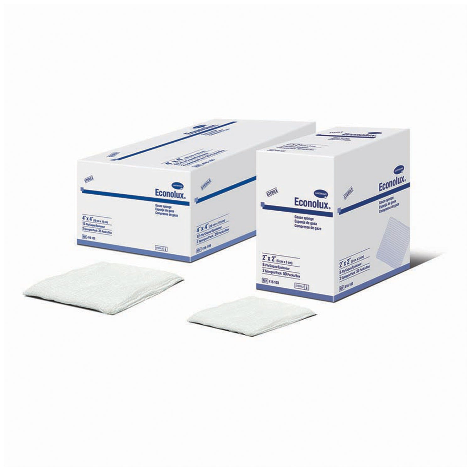 HARTMANN USA ECONOLUX® GAUZE SPONGES "Gauze Sponge, 4\" x 4\", 8-Ply, Non-Sterile, 200/slv, 20 slv/cs "