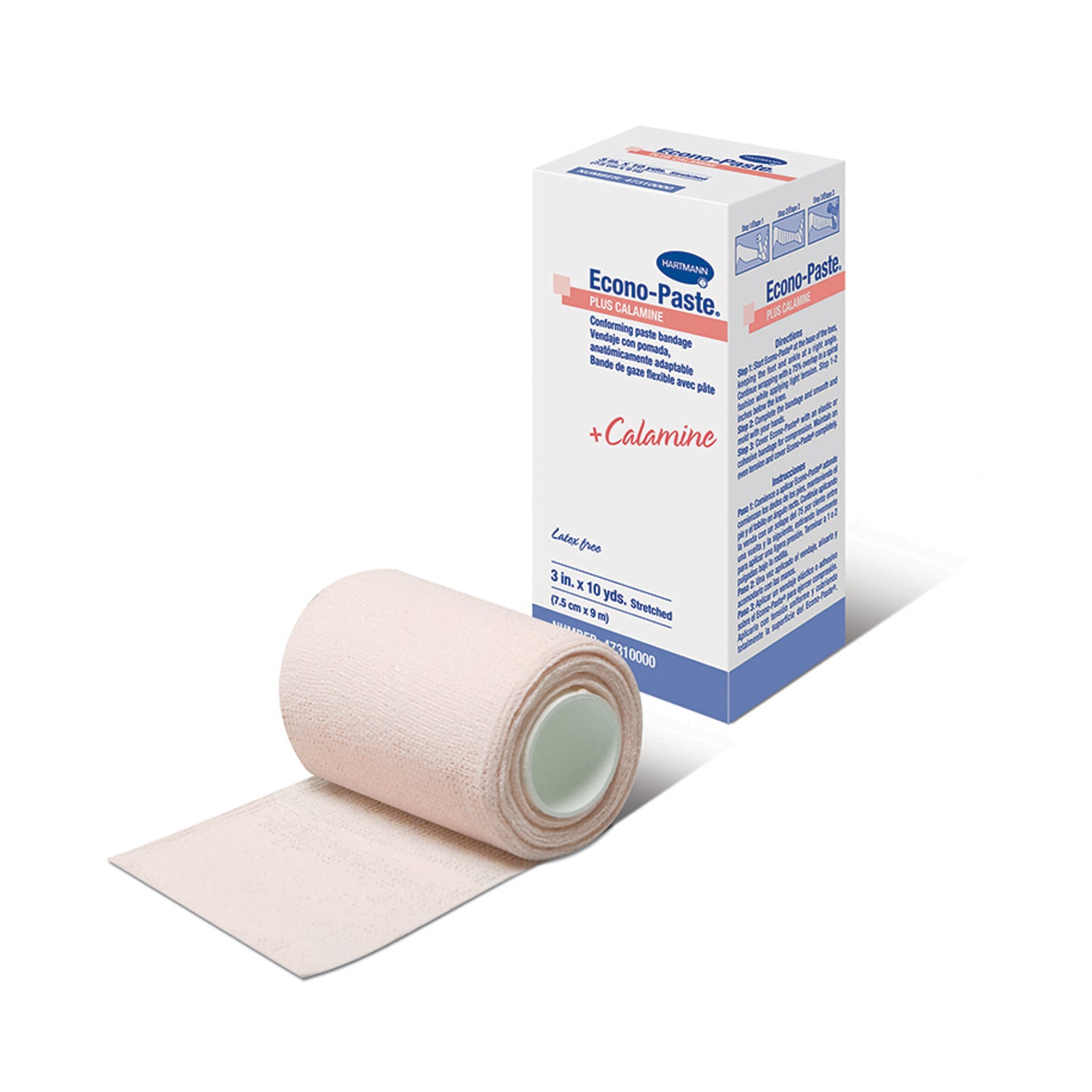 HARTMANN USA ECONO-PASTE® PLUS CALAMINE CONFORMING ZINC-OXIDE PASTE BANDAGE "Zinc-Oxide Paste, Calamine on a Flexible Gauze Bandage, 3\" x 10 yds, 1 rl/bx, 12 bx/cs "