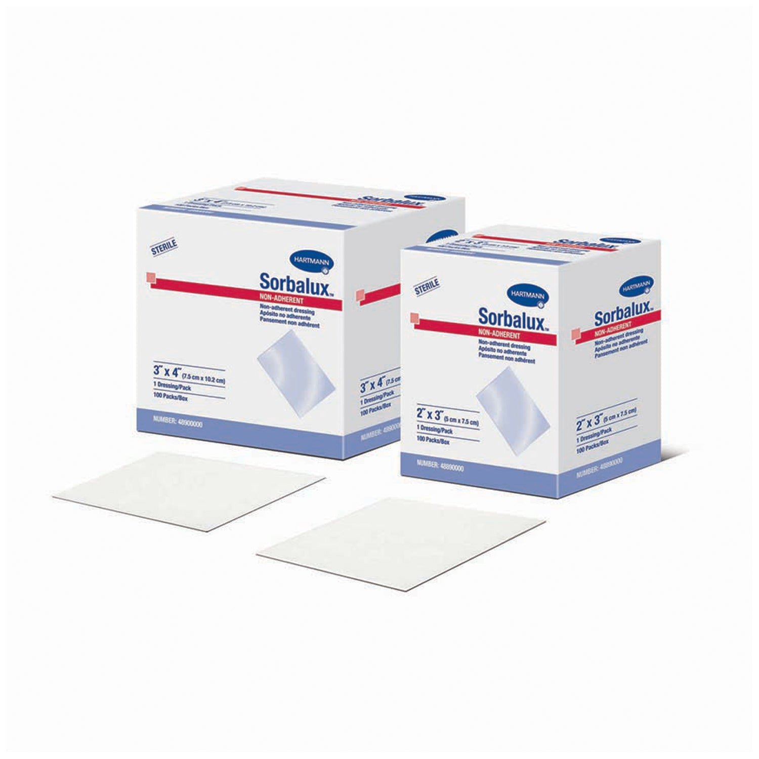 HARTMANN USA SORBALUX® NON-ADHERENT DRESSINGS Dressing, Non-Adherent, Latex Free (LF), Sterile, 3" x 4", 100/bx, 24 bx/cs