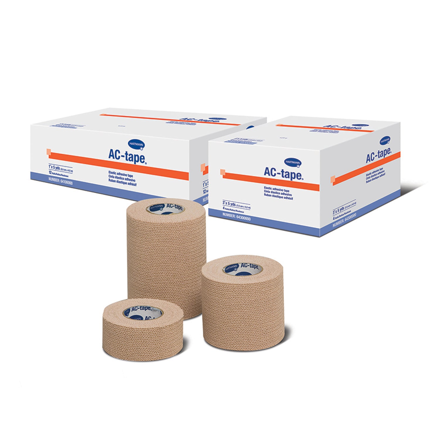 HARTMANN USA AC-TAPE® LF ELASTIC ADHESIVE BANDAGES "Adhesive Tape, 3\" x 5 yds, 4 rl/bx, 12 bx/cs "