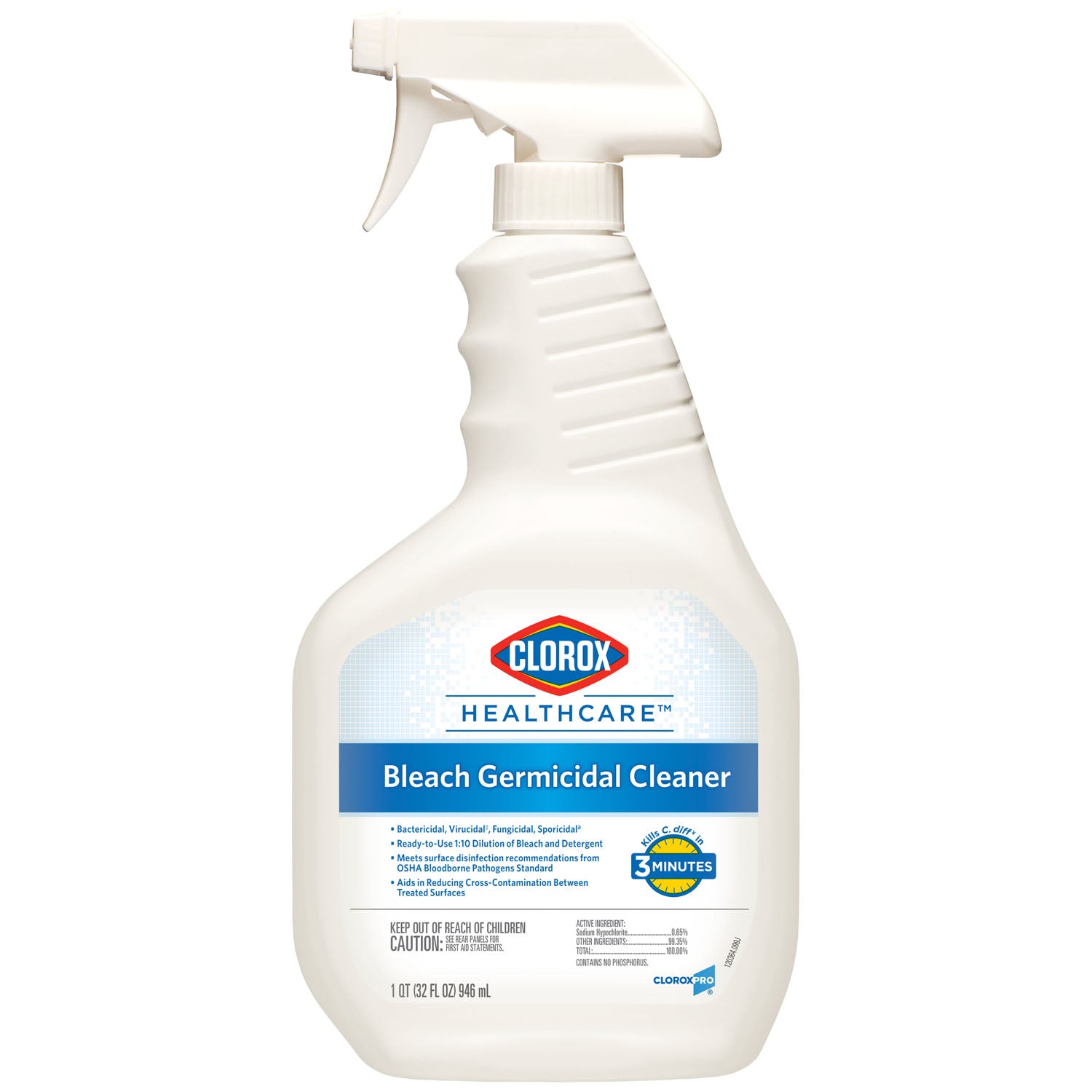 CLOROX HEALTHCARE® BLEACH GERMICIDAL CLEANERS Clorox Healthcare® Bleach Germicidal Cleaner Spray, 32 oz, 6/cs