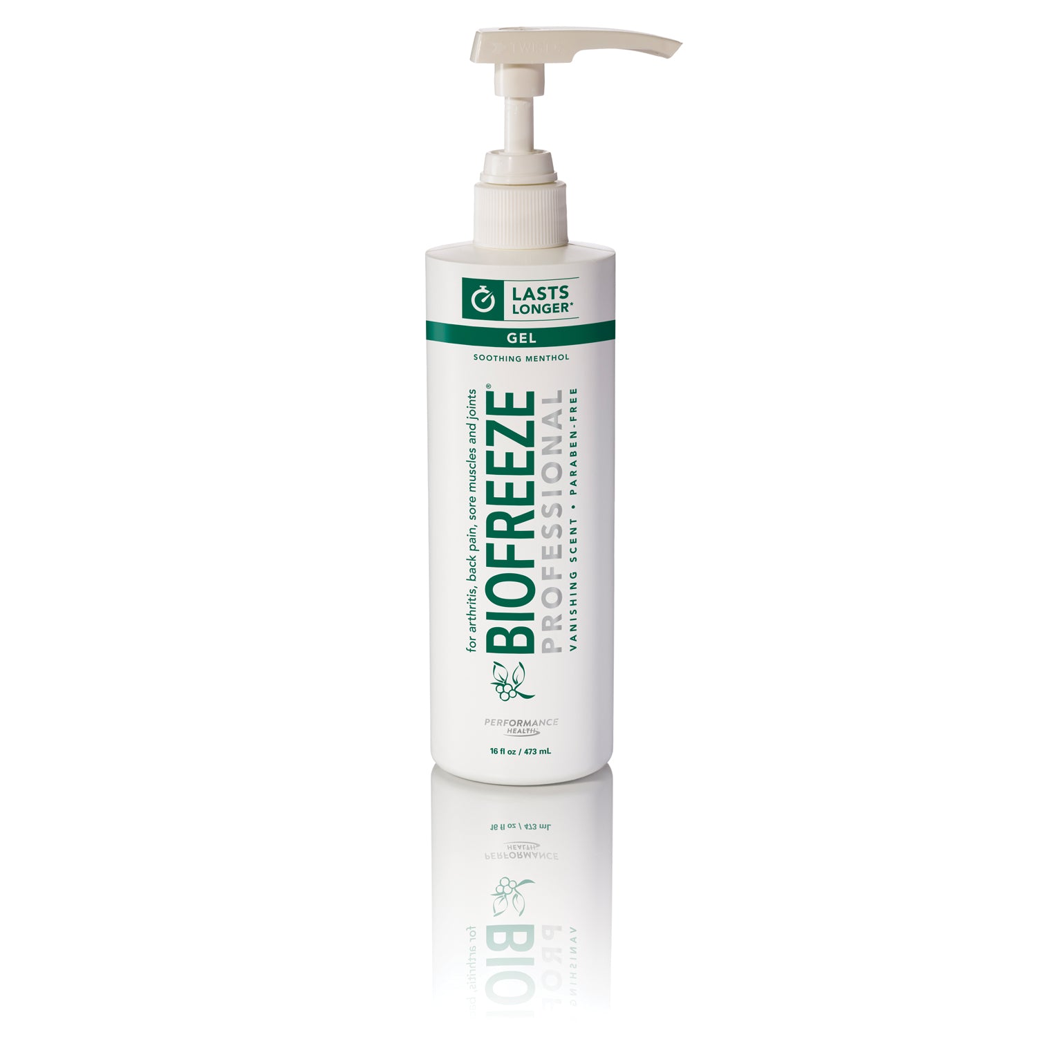 RB HEALTH TOPICAL PAIN RELIEVER Biofreeze® Professional, 16 oz Gel Pump, Green, 24/cs (HAZMAT Fees Apply, cannot ship via Air or to AK, GU, HI, MP, PR, VI)