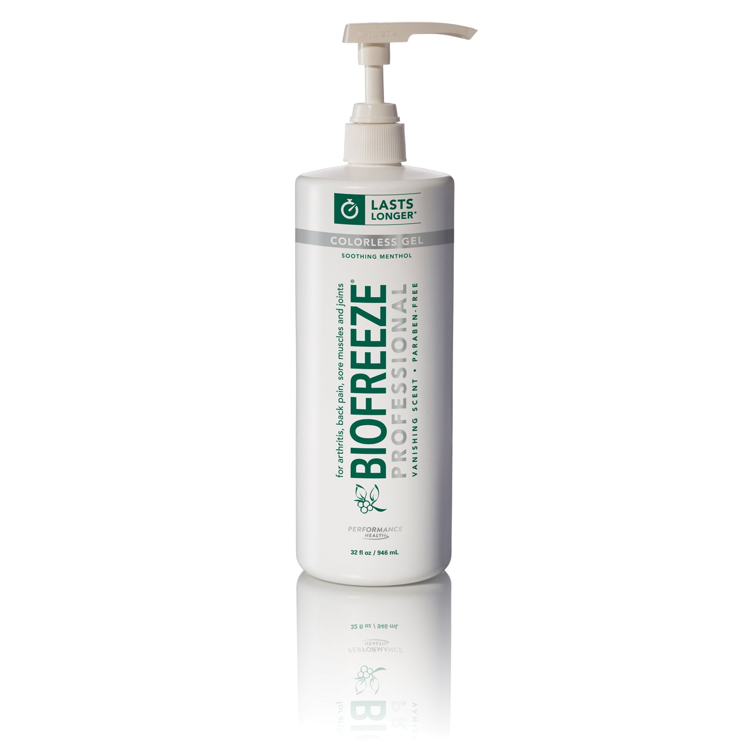 RB HEALTH TOPICAL PAIN RELIEVER Biofreeze® Professional, 32 oz Gel Pump, Colorless, 16/cs (HAZMAT Fees Apply, cannot ship via Air or to AK, GU, HI, MP, PR, VI)