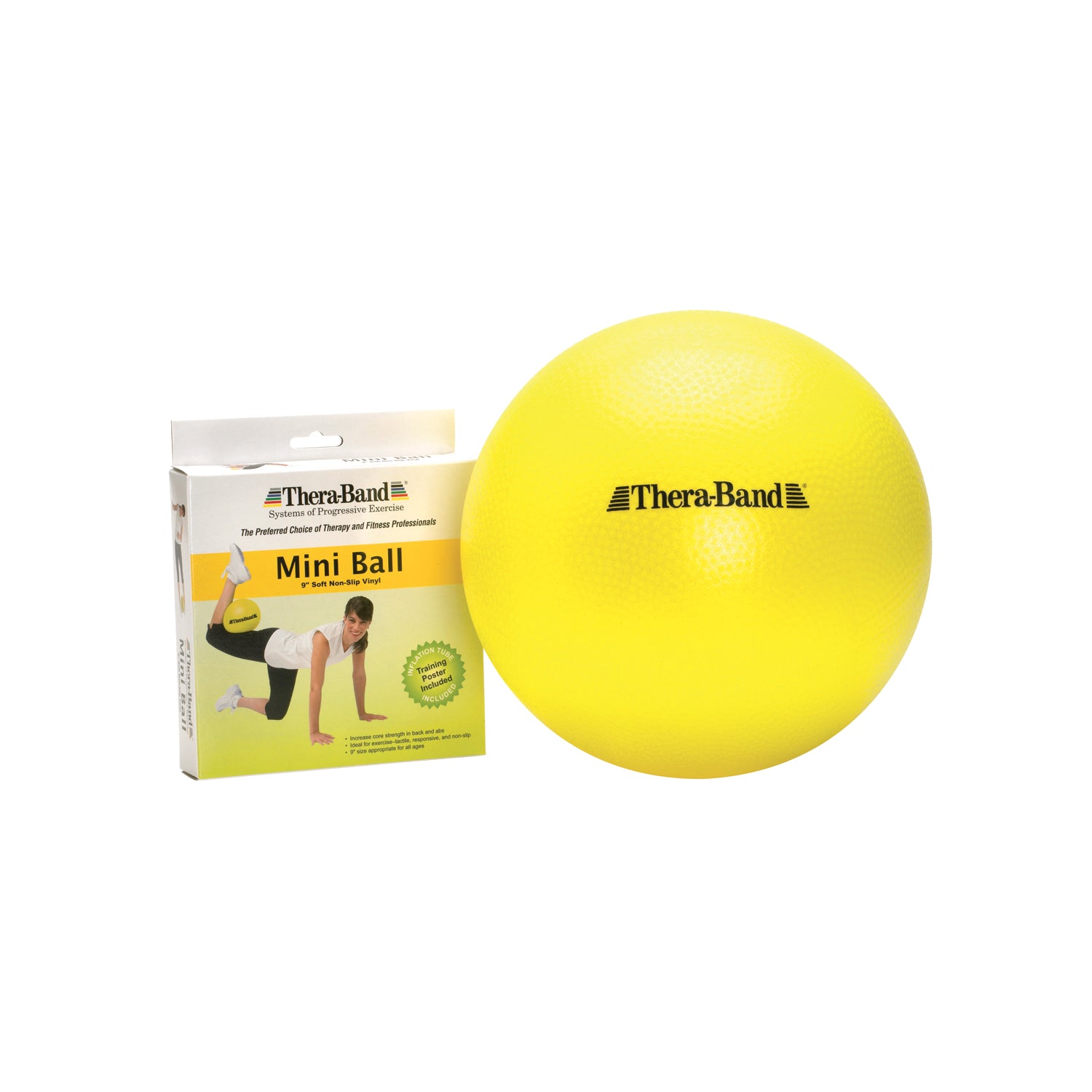 PERFORMANCE HEALTH THERABAND PRO SERIES SCP™ EXERCISE BALLS "Mini Ball, Yellow, 9\" Dia, Retail Packaged, Includes Instructional Mini-Poster, 24 ea/cs (Part Number Change COMING SOON)"