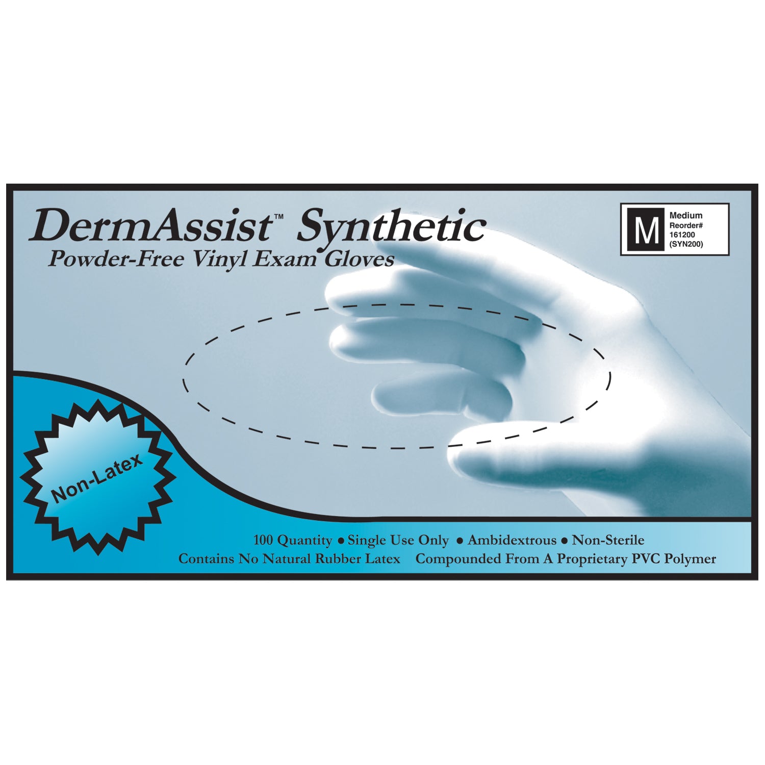 INNOVATIVE DERMASSIST® VINYL SYNTHETIC POWDER-FREE EXAM Gloves, Exam, X-Small, Vinyl, Non-Sterile, PF, Smooth, 100/bx, 10 bx/cs