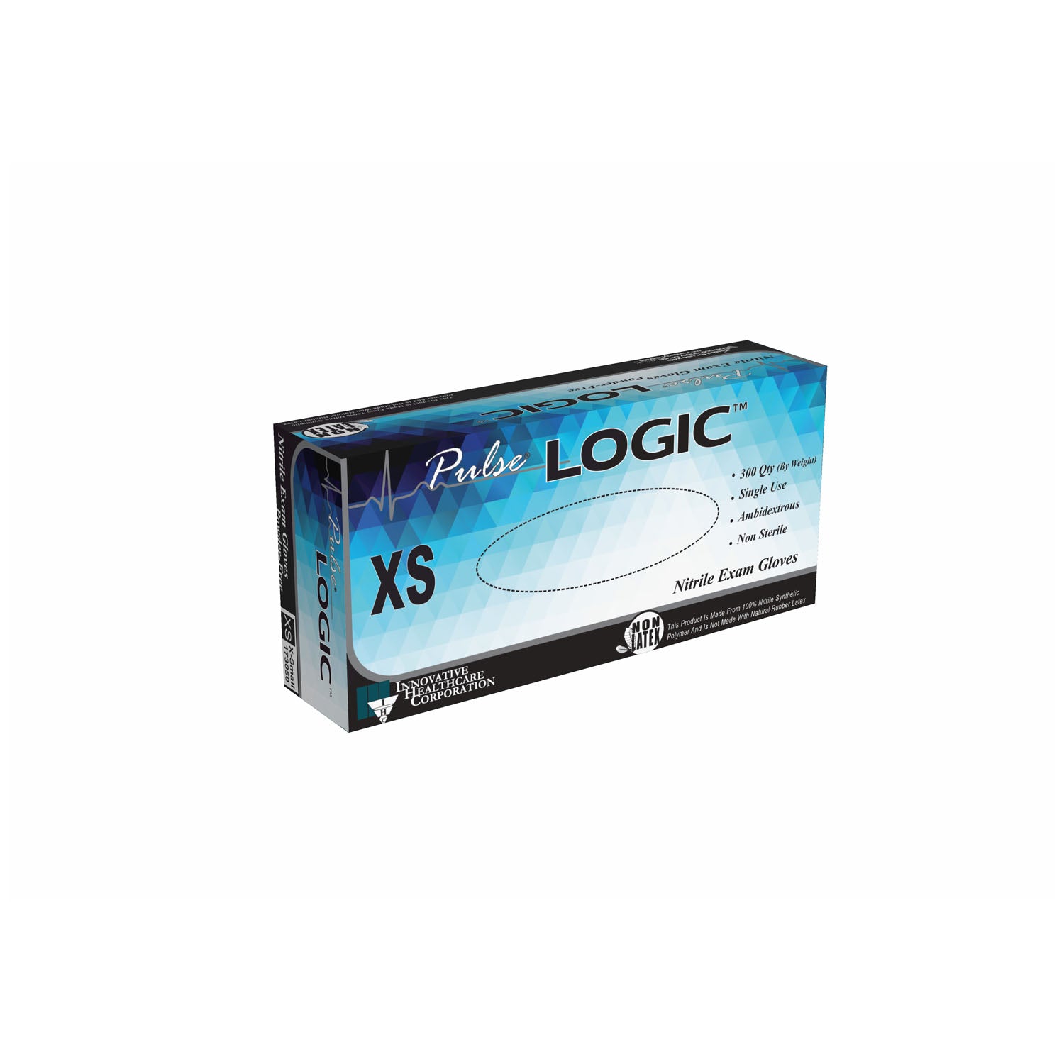 INNOVATIVE PULSE® LOGIC™ NITRILE EXAM Glove, Exam, Nitrile, Thinfilm, Powder-Free (PF), Blue, X-Small, Non-Sterile (NS), 300/bx, 10 bx/cs (50 cs/plt)