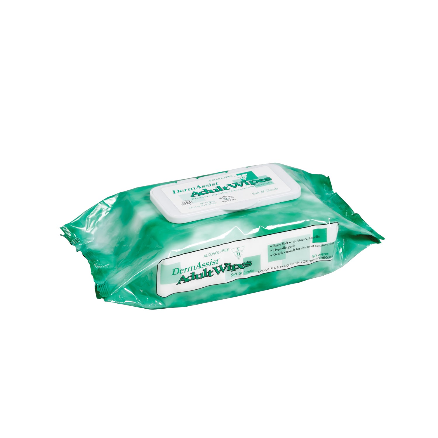 INNOVATIVE DERMASSIST® PREMIUM WIPES Wipes, Incontinence, Adult, Spunlace, Softpack, 9" x 13", 50 wipes/pk, 12 pk/cs