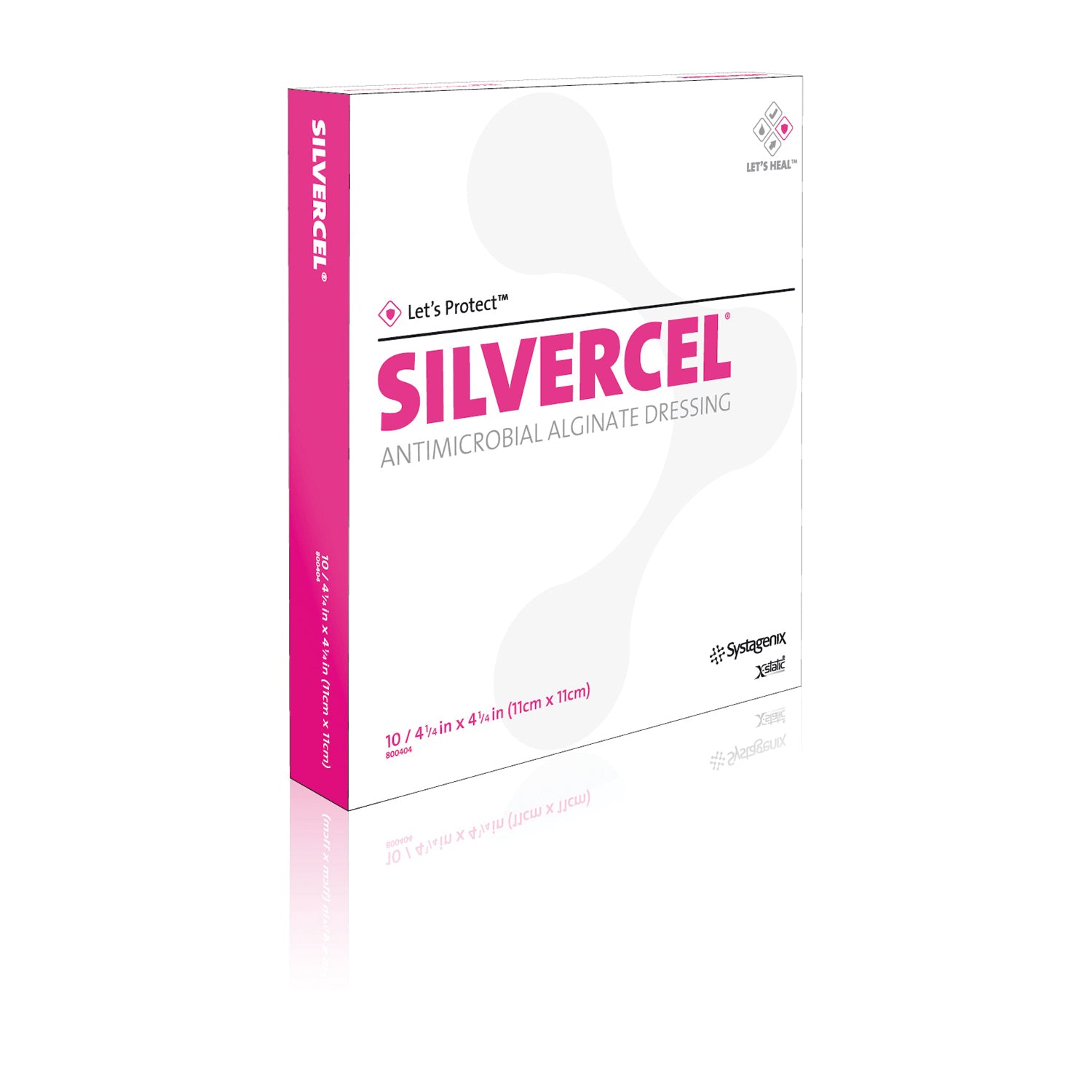 SOLVENTUM ACELITY SILVERCEL® NON-ADHERENT ANTIMICROBIAL ALGINATE DRESSING "Dressing, 41/4\" x 41/4\", Sterile, 10/bx, 5 bx/cs "