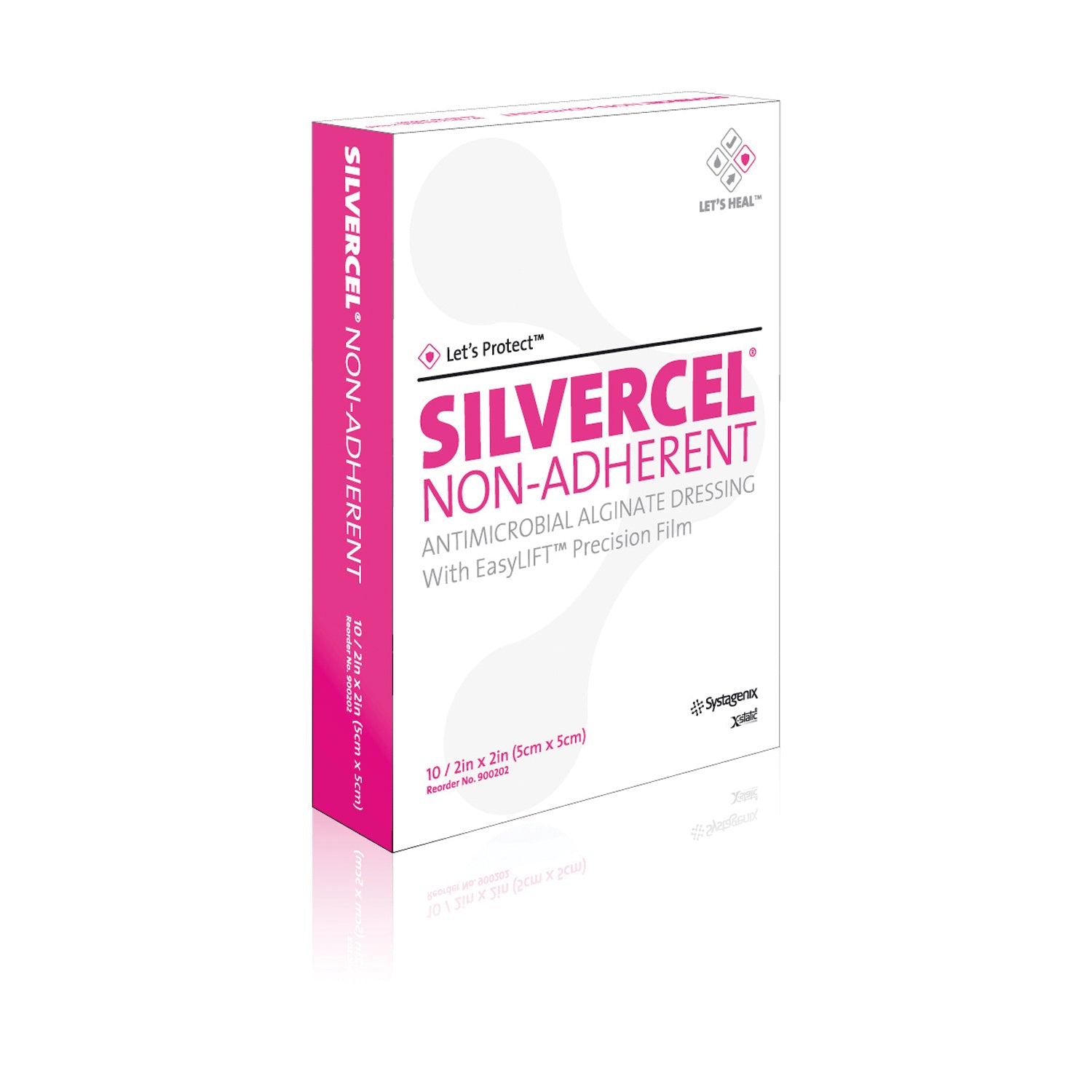 SOLVENTUM ACELITY SILVERCEL® NON-ADHERENT ANTIMICROBIAL ALGINATE DRESSING "Dressing, 41/4\" x 41/4\", Non-Adherent, Sterile, 10/bx, 5 bx/cs "