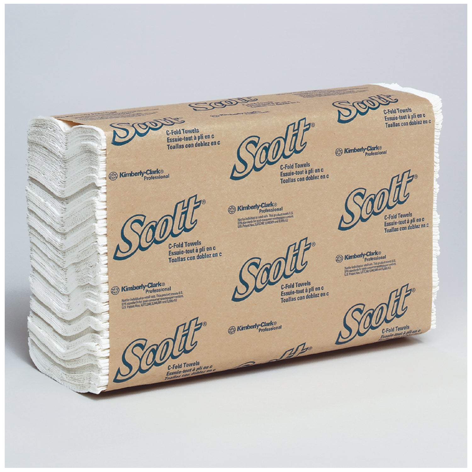 KIMBERLY-CLARK C-FOLD TOWELS Scott C-Fold Towels, 1-Ply, 200/pk, 12 pk/cs