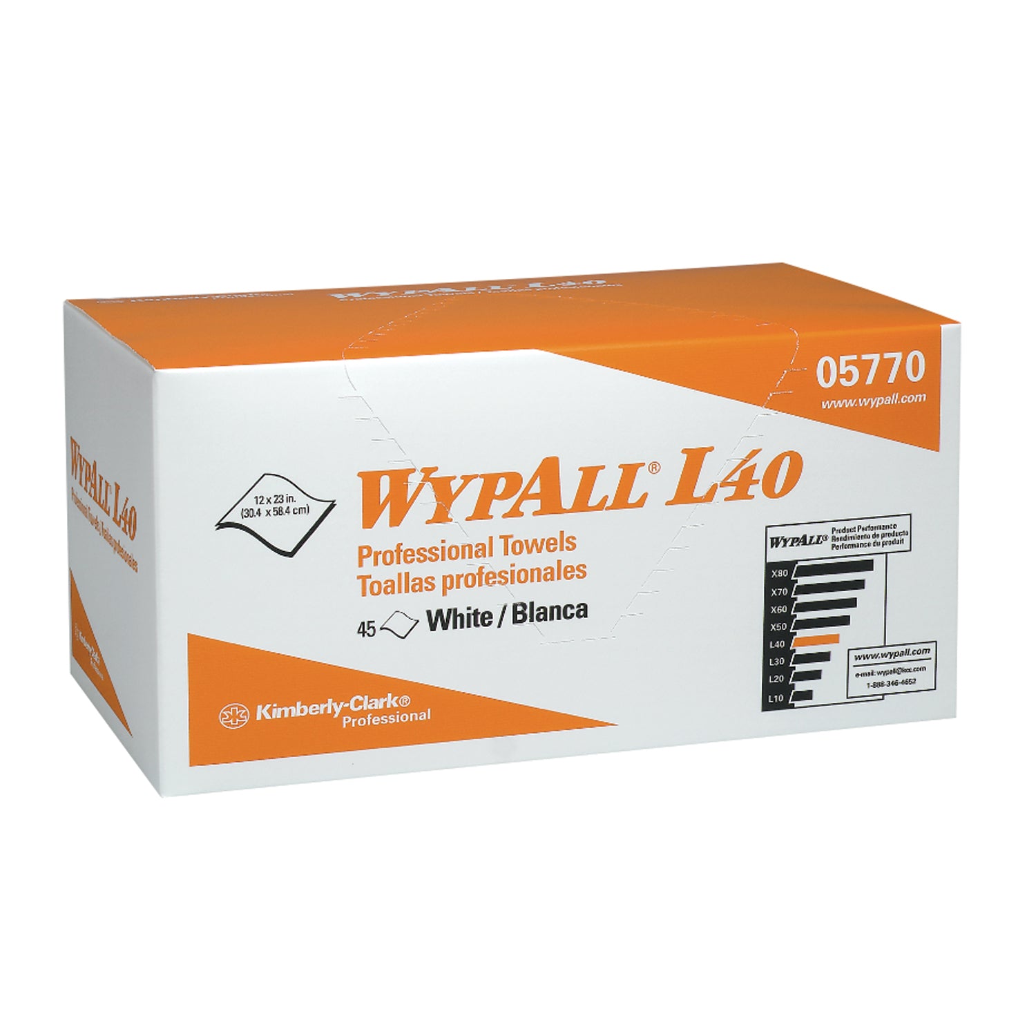 KIMBERLY-CLARK WYPALL® WIPERS "WYPALL Pop-Up Box, White, 12\" x 23\", 45/bx, 12 bx/cs "