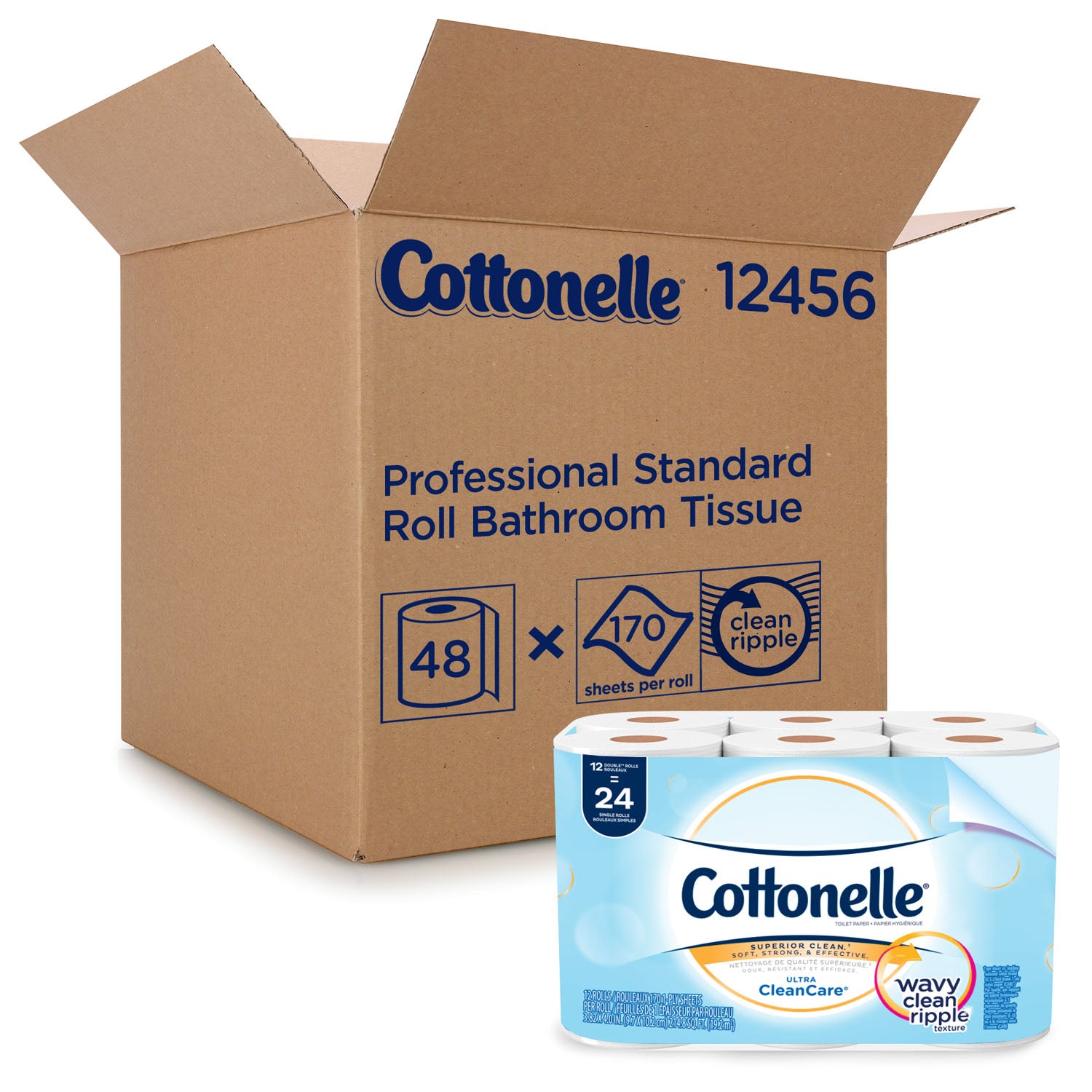 KIMBERLY-CLARK BATHROOM TISSUE Cottonelle® Ultra Soft Bath Tissue, White, 12/pk, 4 pk/cs