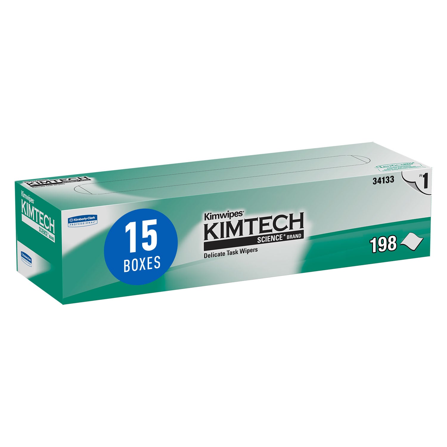KIMBERLY-CLARK KIMWIPES "KimWipes® Task Wipers, X-Large, 11.8\" x 11.8\", White, Disposable, Popup Box, 198/pk, 15 pk/cs "