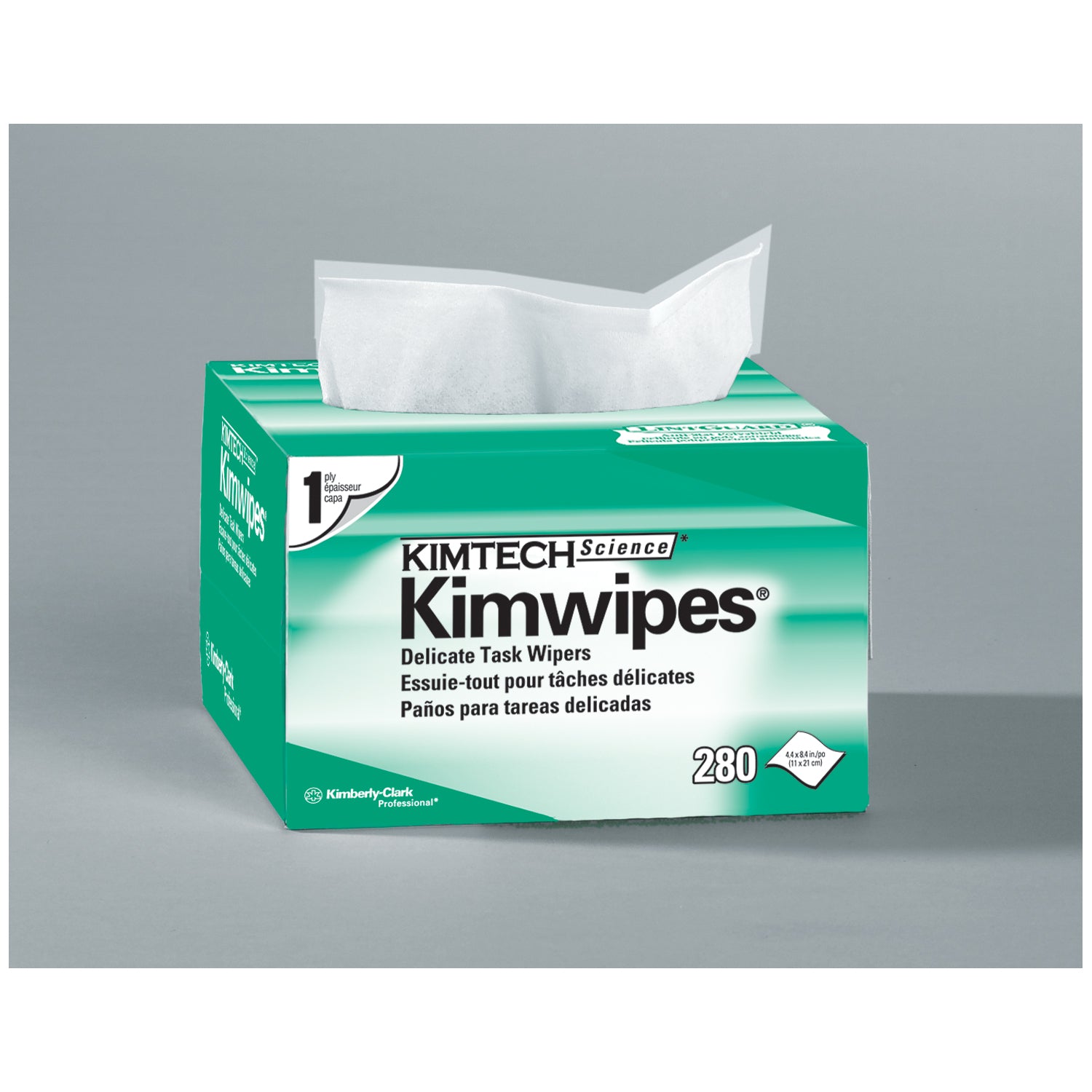 KIMBERLY-CLARK KIMWIPES "KimWipes® EX-L Delicate Task Wipers, Disposable, Popup Box, 41/2\" x 81/2\", White, 286/pk, 60 pk/cs "