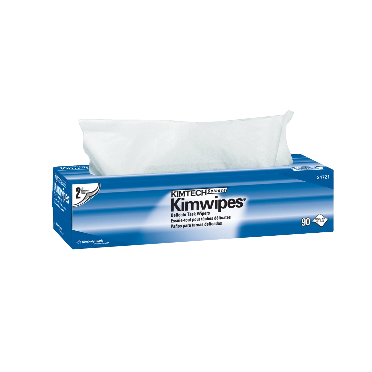 KIMBERLY-CLARK KIMWIPES "KimWipes® EX-L Delicate Task Wipers, Disposable, Popup Box, 15\" x 17\", 2-Ply, White, 92/pk, 15 pk/cs "