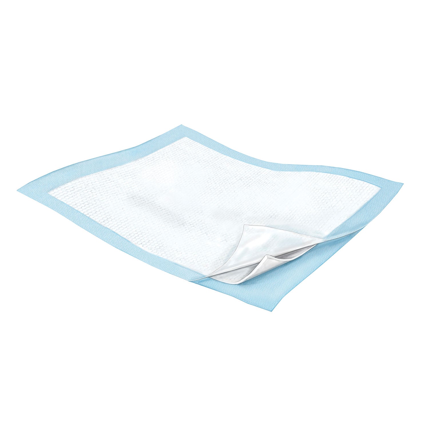 CARDINAL HEALTH WINGS FLUFF UNDERPADS "Underpad, 30\" x 30\" Fluff, Lt. Blue, 10/bg, 10 bg/cs "