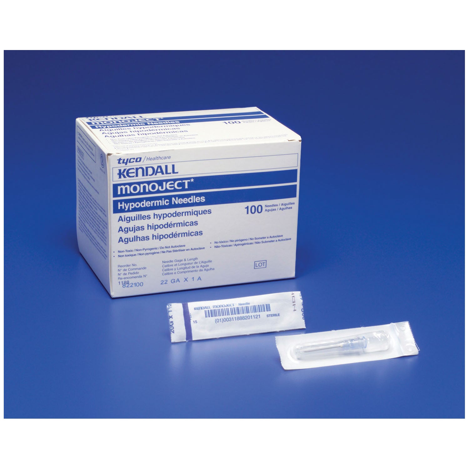 CARDINAL HEALTH MONOJECT™ SOFTPACK HYPODERMIC NEEDLES "Hypo Needle, 18G x 1\" A, 100/bx, 10 bx/cs "