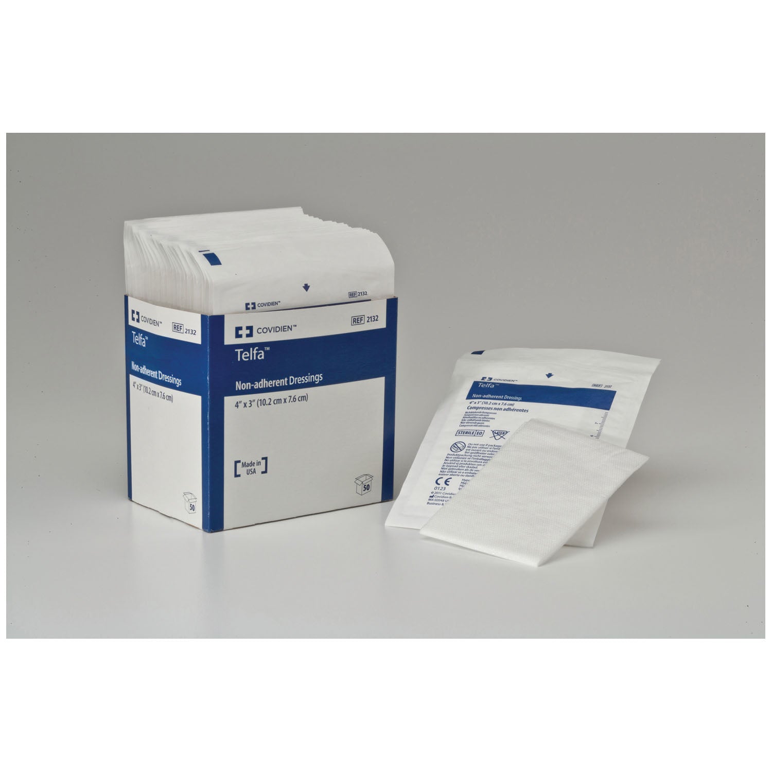 CARDINAL HEALTH TELFA OUCHLESS NON-ADHERENT DRESSINGS "Non-Adherent Dressing, 2\" x 3\", Sterile 1s, 100/bx, 24 bx/cs "