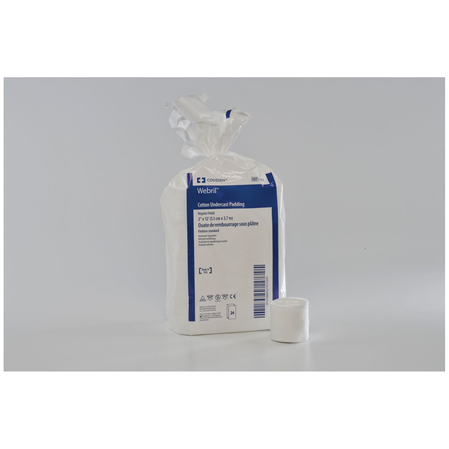 CARDINAL HEALTH WEBRIL COTTON UNDERCAST PADDING "Undercast Padding, Cotton, Non-Sterile, 6\" x 4 yds, 6 rl/bg, 6 bg/cs "