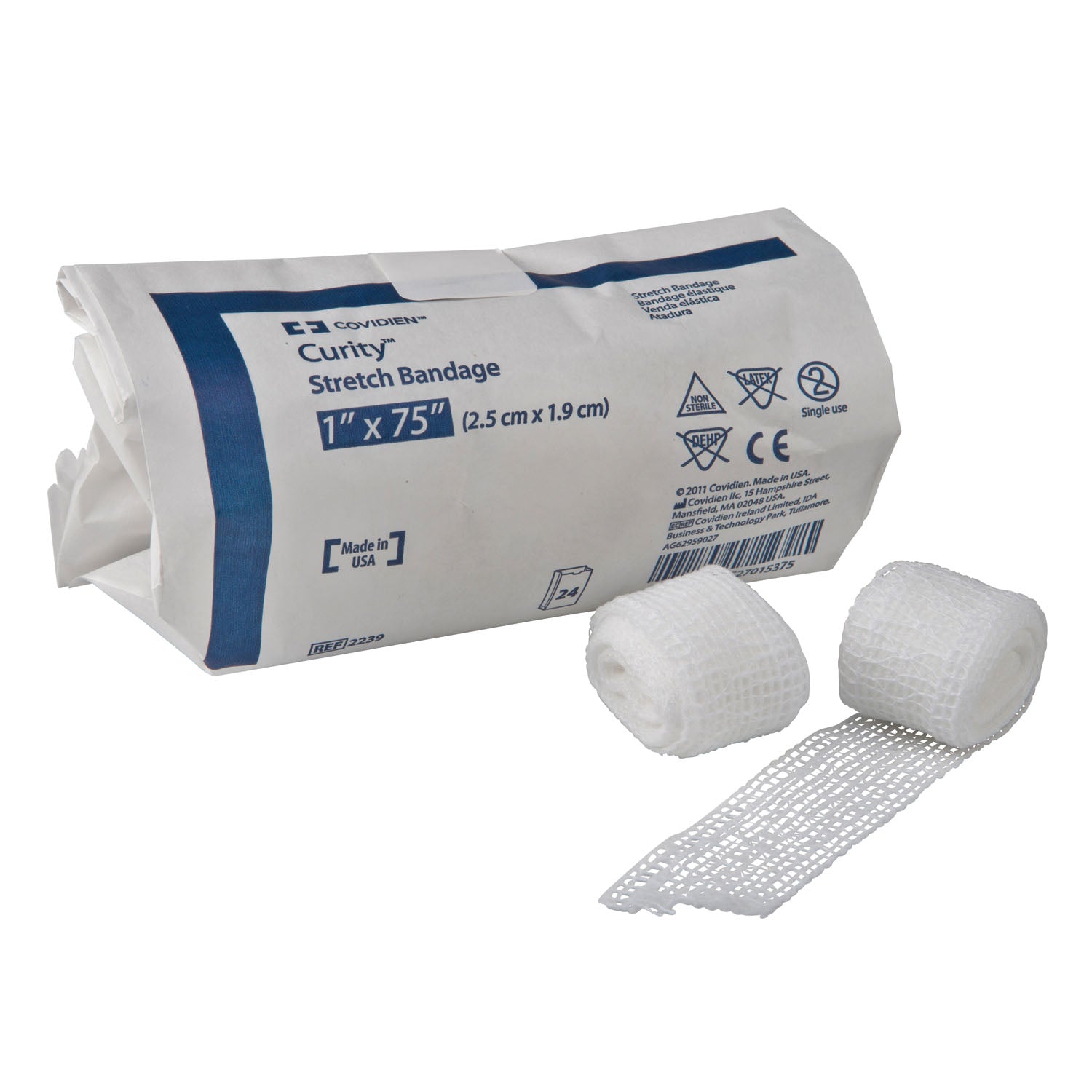 CARDINAL HEALTH CURITY™ STRETCH BANDAGES "Stretch Bandage, Non-Sterile, 2\" x 75\", 12/bg, 8 bg/cs "