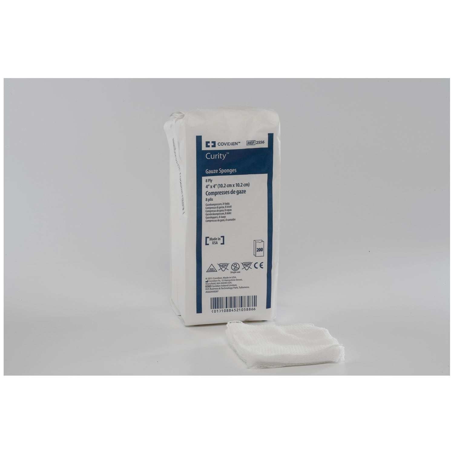 CARDINAL HEALTH CURITY™ GAUZE SPONGES "Gauze Sponge, 4\" x 4\", 8-Ply, Non-Sterile, 200/bg, 20 bg/cs "