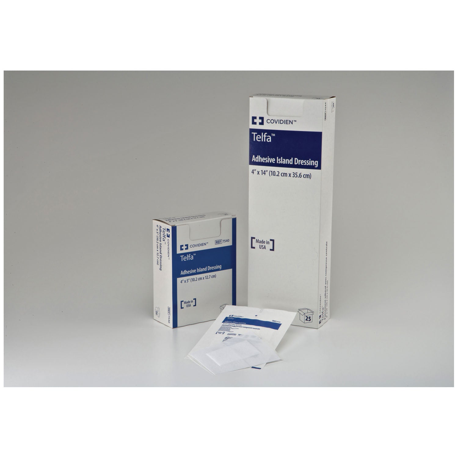 CARDINAL HEALTH TELFA ISLAND DRESSING "Adhesive Island Dressing, 4\" x 4\", 25/bx, 8 bx/cs "