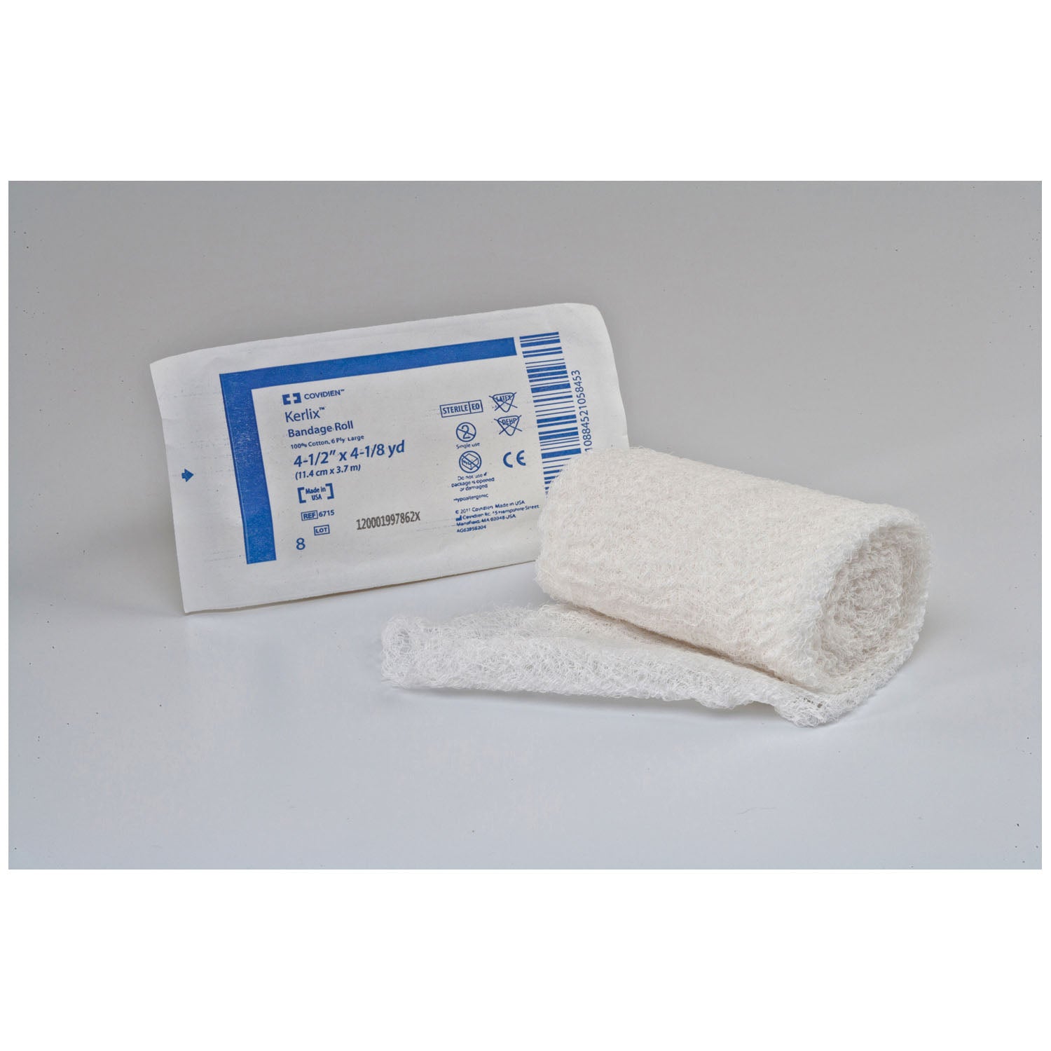 CARDINAL HEALTH KERLIX GAUZE ROLLS "Gauze Rolls, Non-Sterile, 6-Ply, Bulk & Packed 12s, 41/2\" x 4.1 yds, 12/bx, 4 bx/cs "