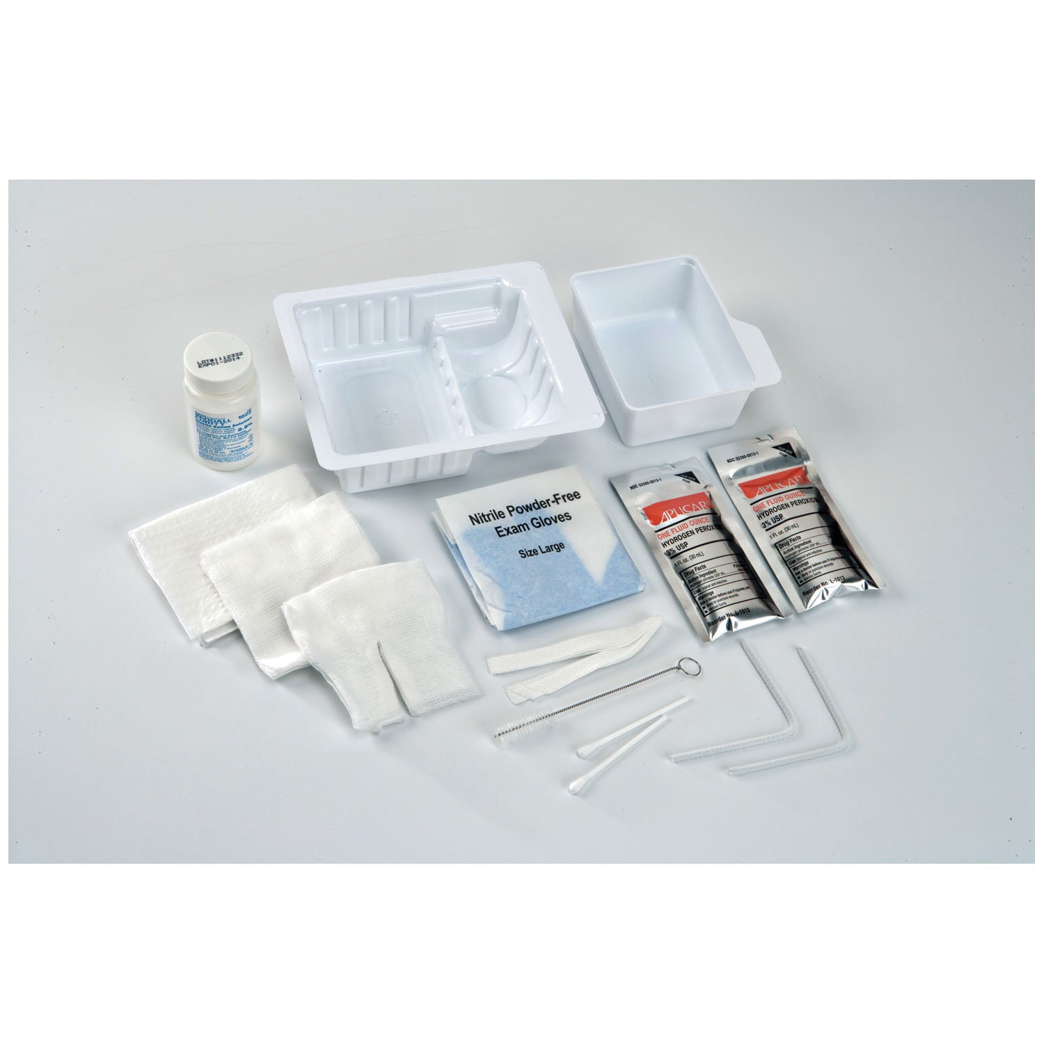CARDINAL HEALTH TRACHEOSTOMY CARE TRAYS "Standard Trach Care Tray, Removable Basin, Includes: "