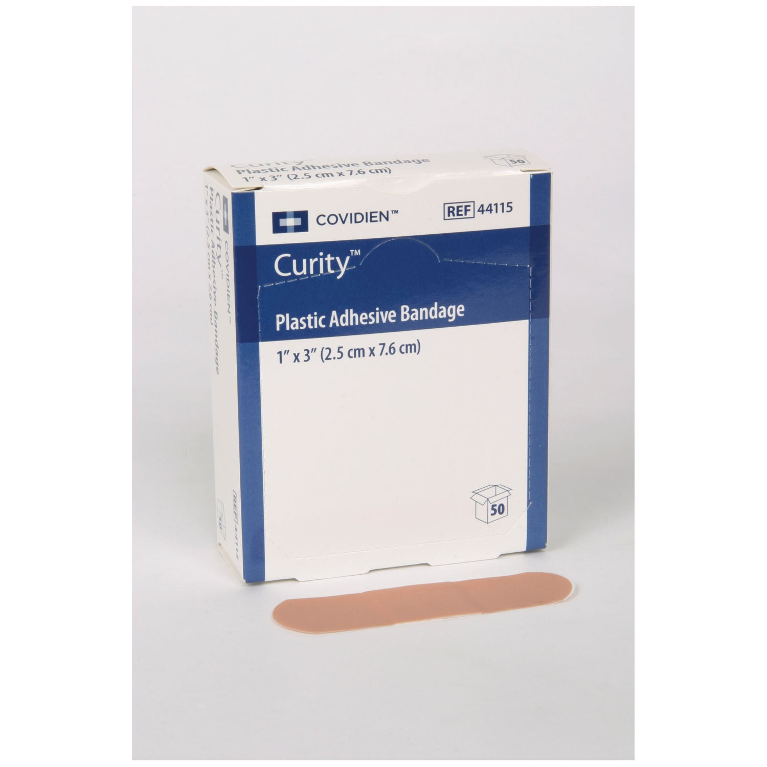 CARDINAL HEALTH CURITY™ PLASTIC ADHESIVE BANDAGES "Adhesive Bandage, 1\" x 3\", Plastic, 50/bx, 72 bx/cs "