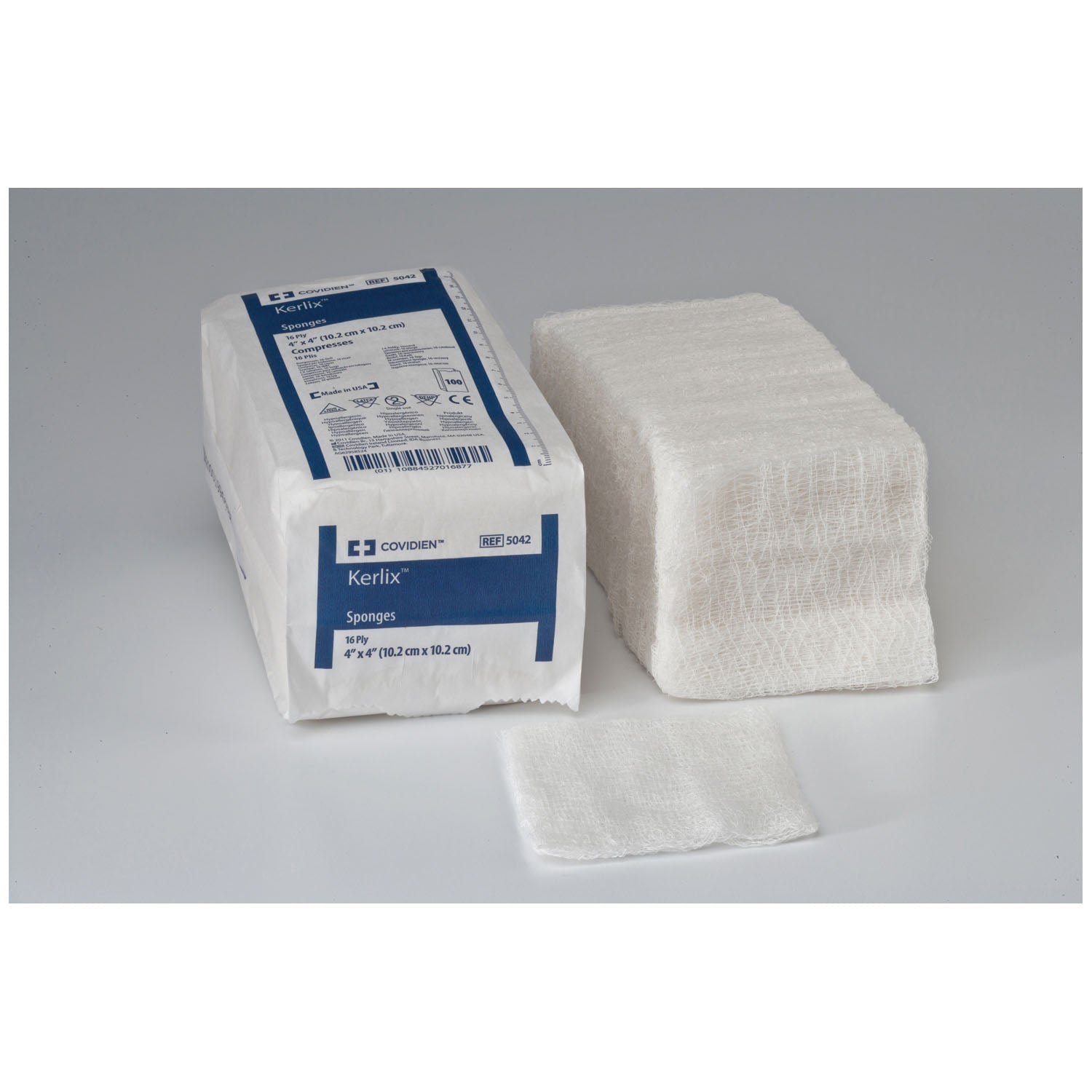 CARDINAL HEALTH KERLIX 4 X 4 SPONGES "Kerlix Sponge, 4\" x 4\", Sterile 2, 12-Ply, 50/tray, 24 tray/cs "