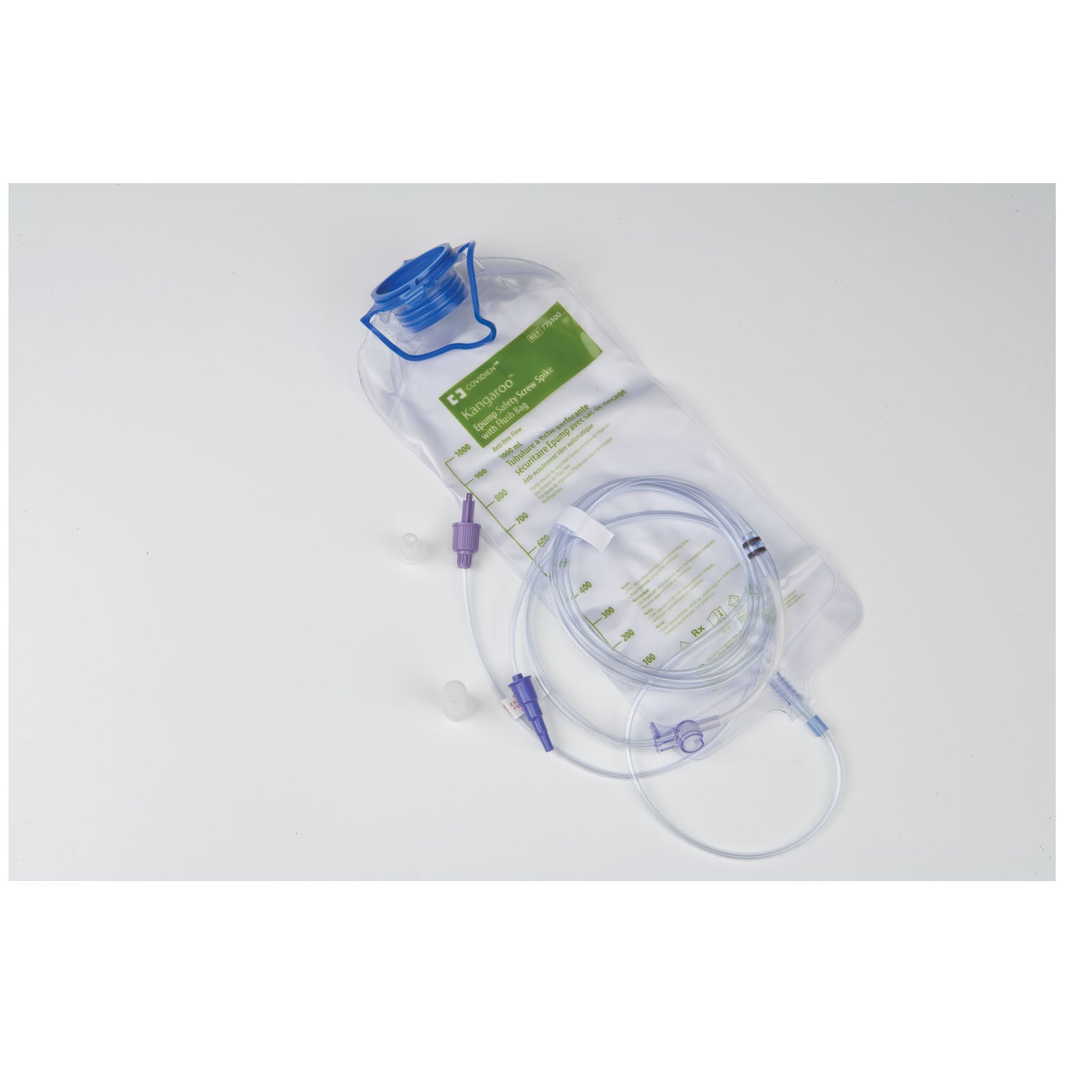 CARDINAL HEALTH KANGAROO Epump & JOEY ENTERAL FEEDING PUMP SET ePump Safety Screw Spike w/1000 mL Flush Bag, 30/cs