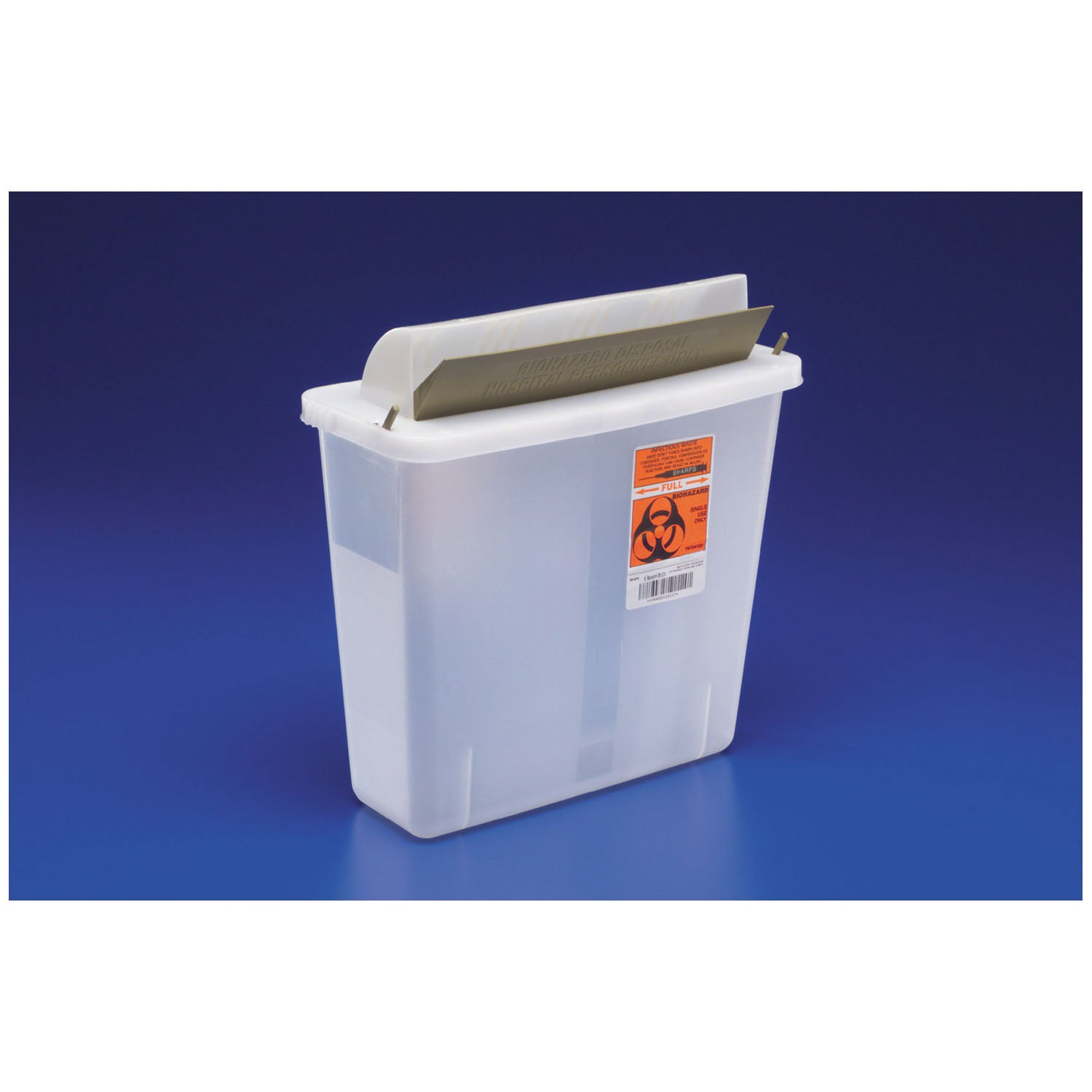 CARDINAL HEALTH IN-ROOM CONTAINERS WITH MAILBOX-STYLE LIDS Sharps Container, Mailbox-Style Lid, 5 Qt, Transparent Red, 20/cs