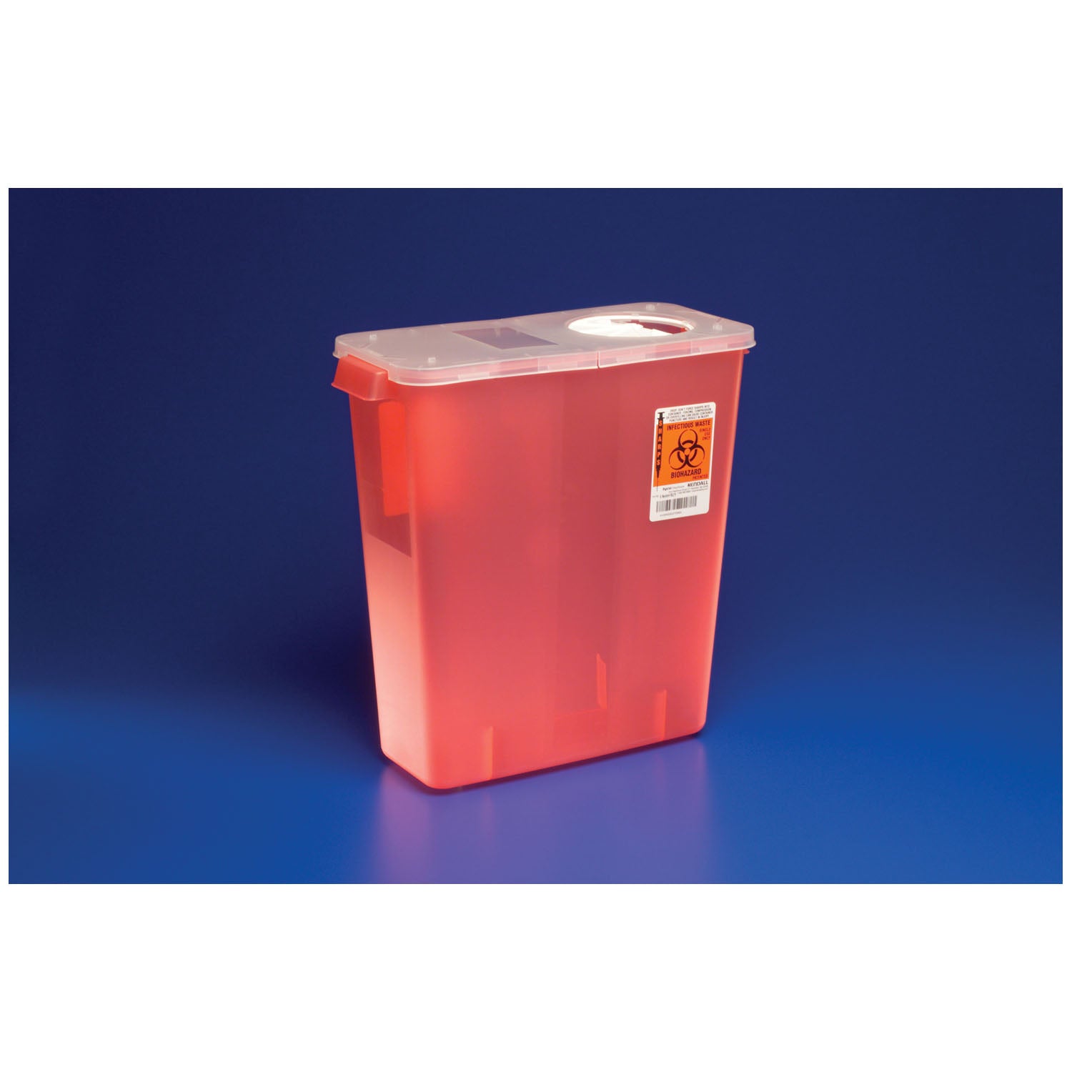 CARDINAL HEALTH MULTI-PURPOSE SHARPS CONTAINERS "Container, 3 Gal, Multi-Purpose, Red, Hinged Rotor Lid, 133/4\"H x 6\"D x 133/4\"W, 10/cs "