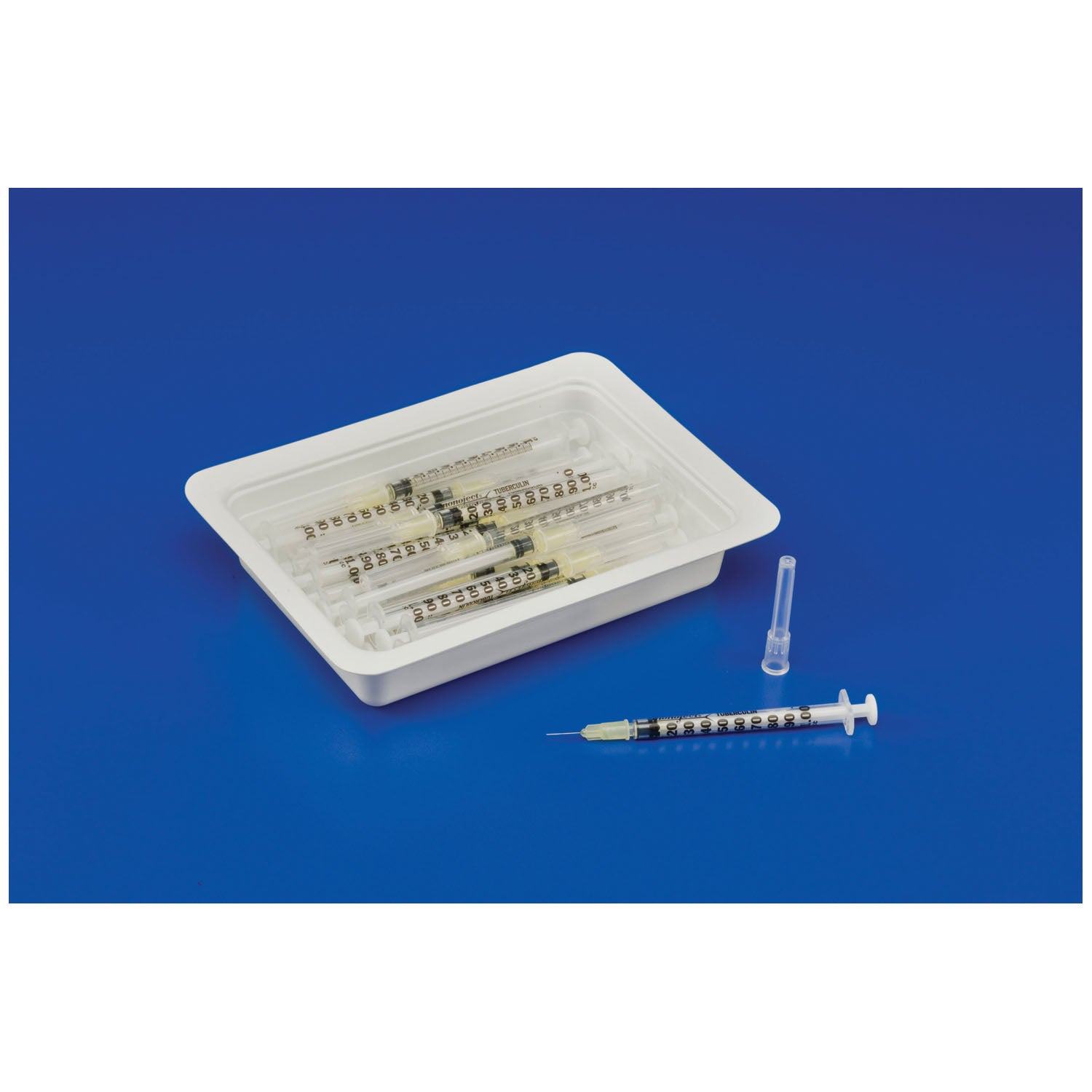 CARDINAL HEALTH MONOJECT™ ALLERGY TRAYS WITH ATTACHED NEEDLE "Allergy Tray, 1mL TB Syringe, 28 x 1/2\", 25/tray, 40 trays/cs "