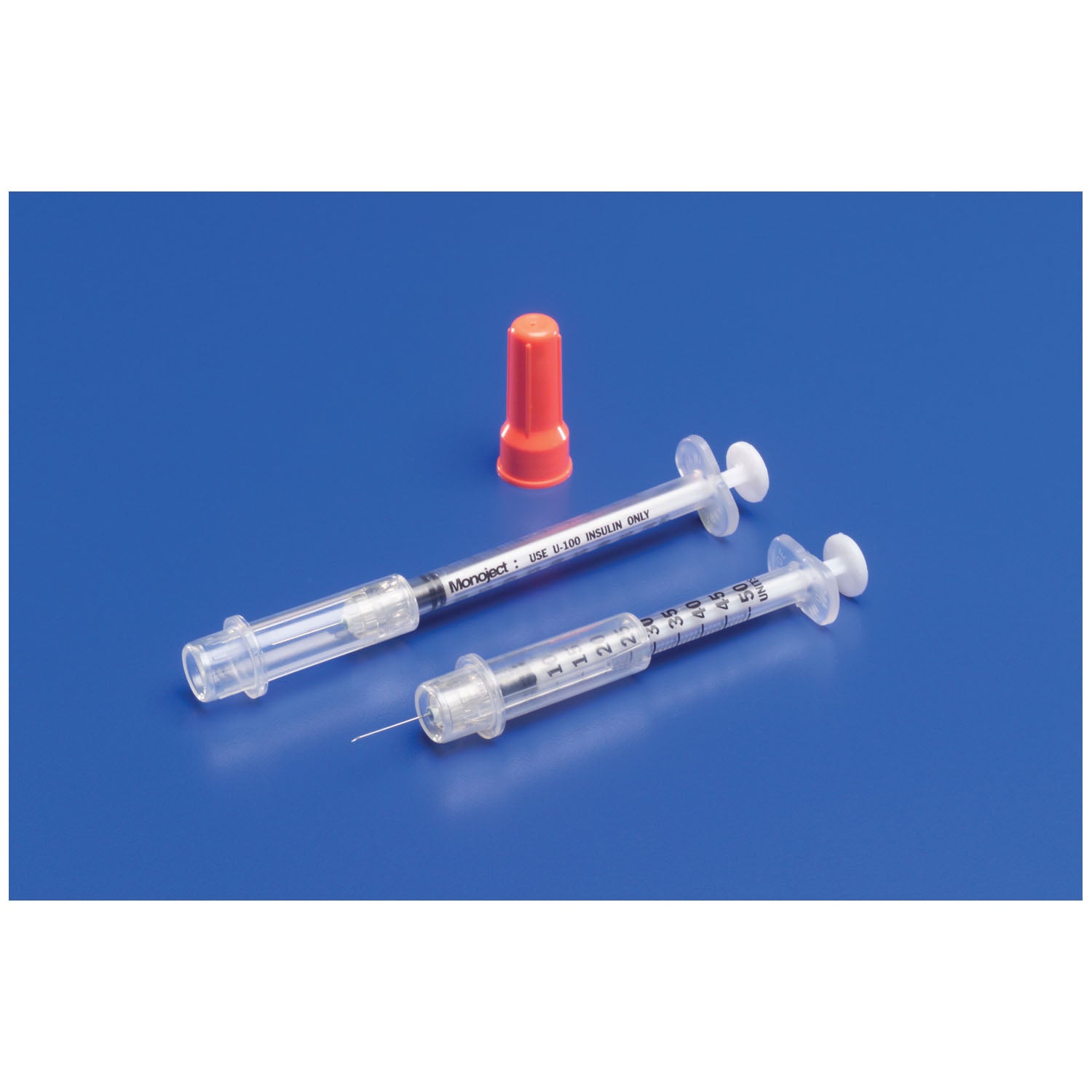 CARDINAL HEALTH MONOJECT™ INSULIN SAFETY SYRINGES "Insulin Safety Syringe, 1/2mL, 29G x 1/2\", 100/bx, 5 bx/cs "