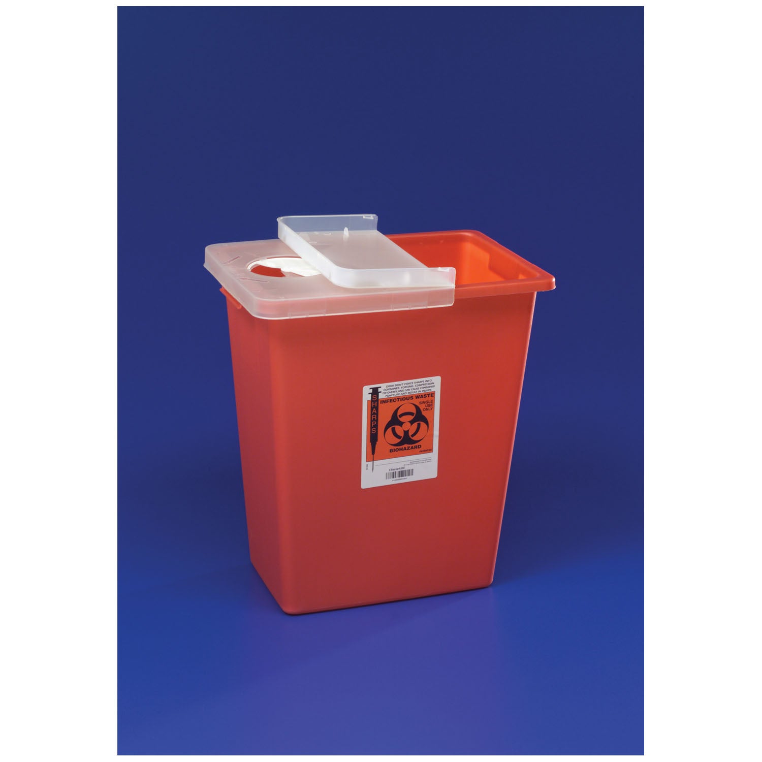 CARDINAL HEALTH LARGE VOLUME S Container, 8 Gal Red, Hinged lid, 10/cs