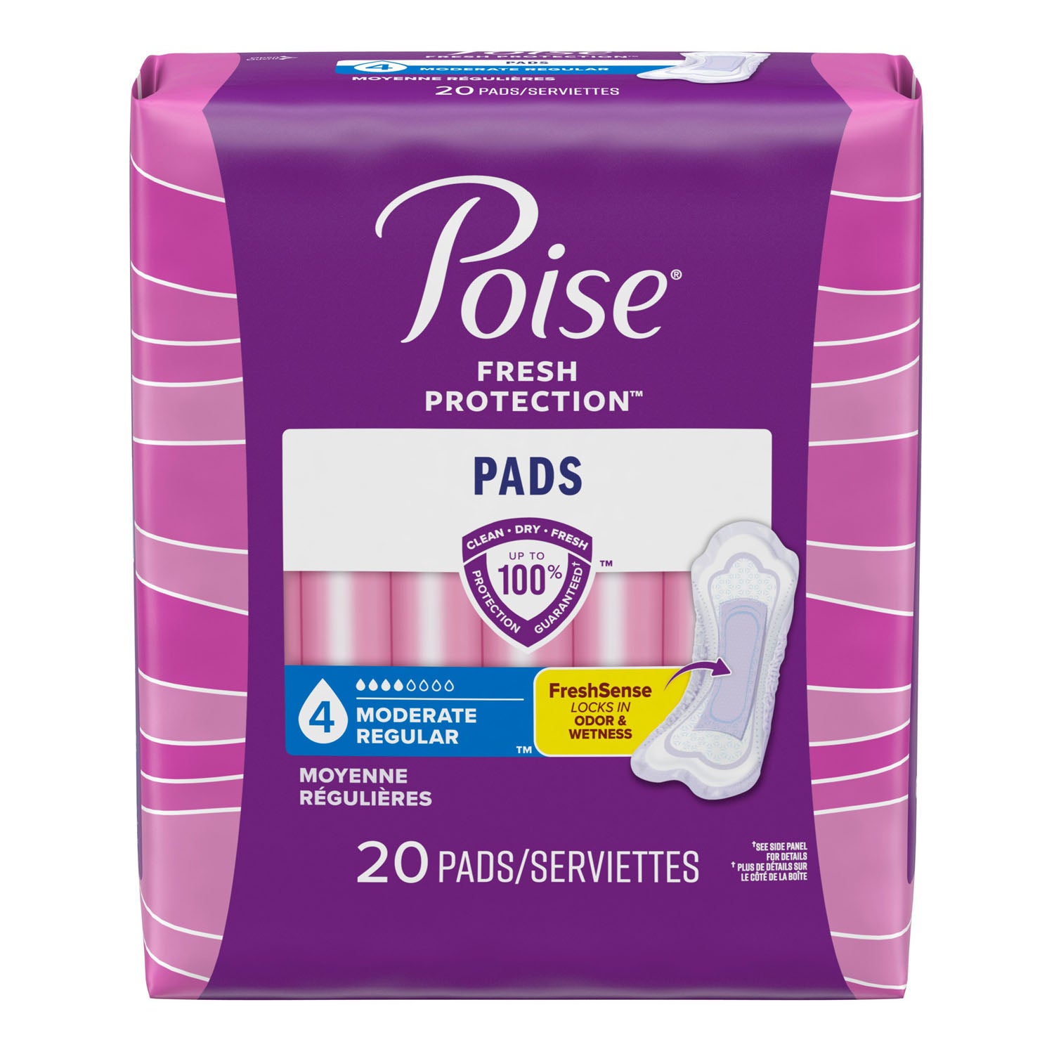 KIMBERLY-CLARK POISE® PADS Poise Moderate Absorbency Pads, 20/pk, 6 pk/cs
