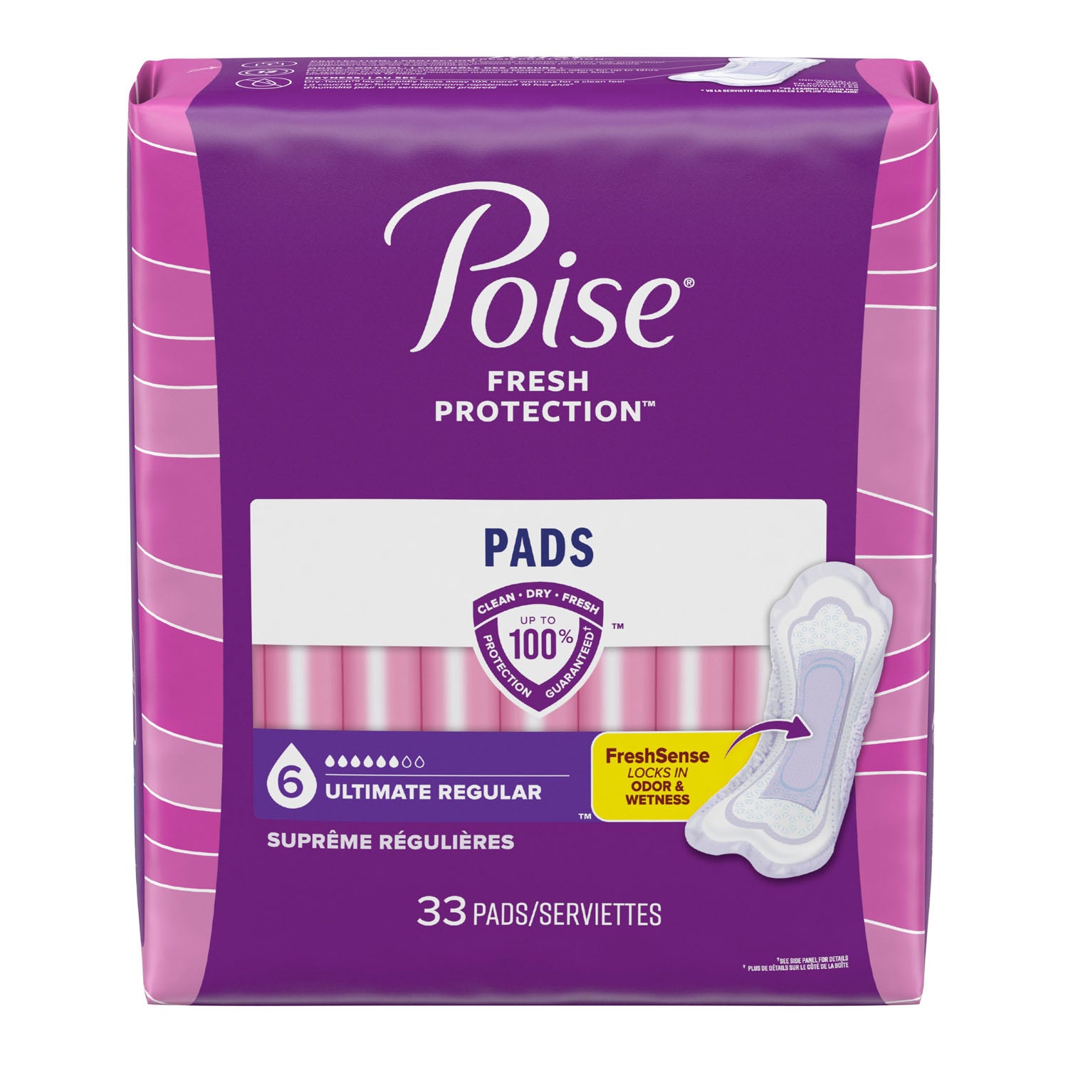 KIMBERLY-CLARK POISE® PADS Poise Pads, Ultimate, 33/pk, 4 pk/cs